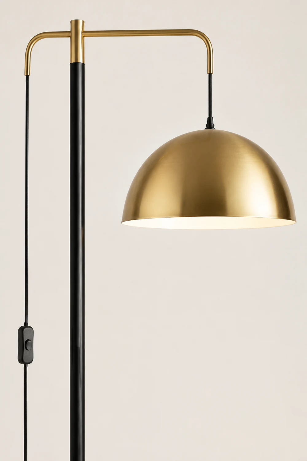 Carins Minimalist Geometric Marble Base/Metal Floor Lamp - Lumpaz