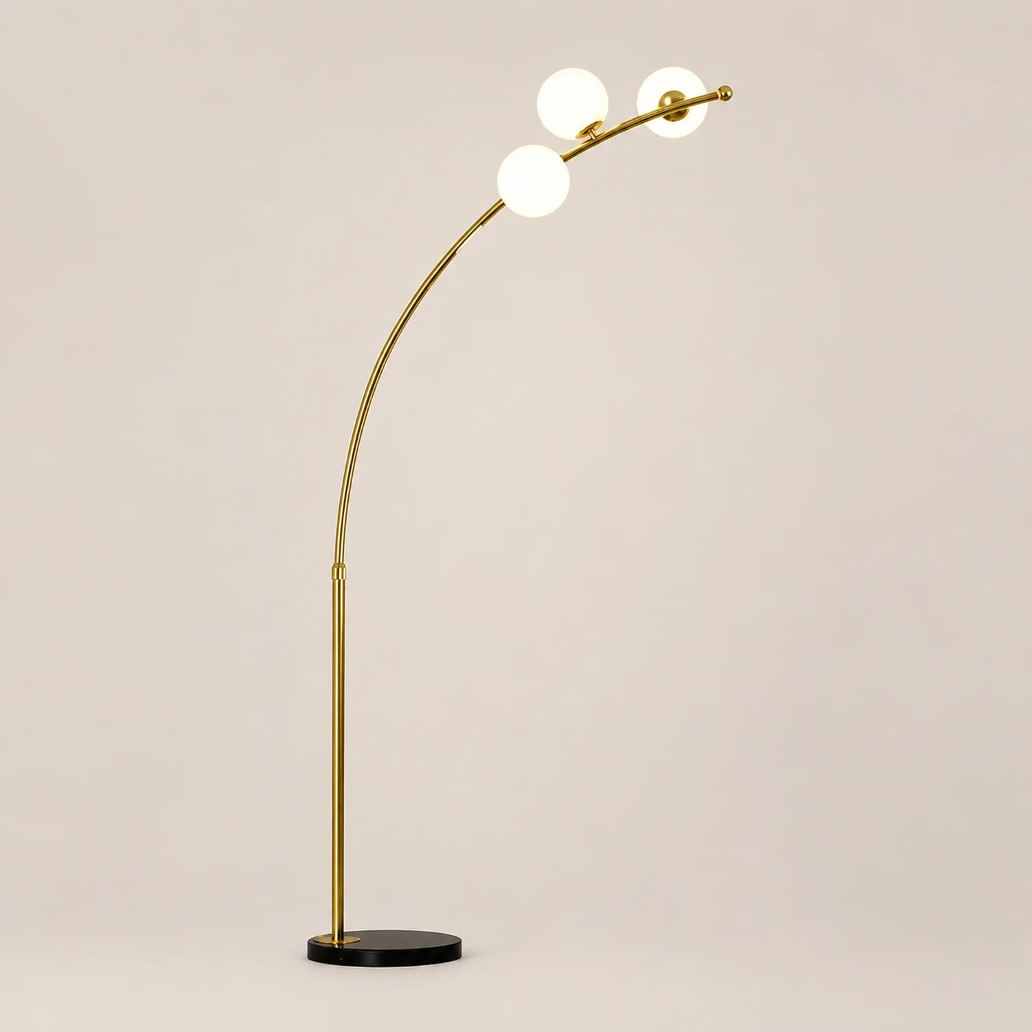 Valentina Modern Arc Multi Head Bubble Floor Lamp Black/Gold - Lumpaz