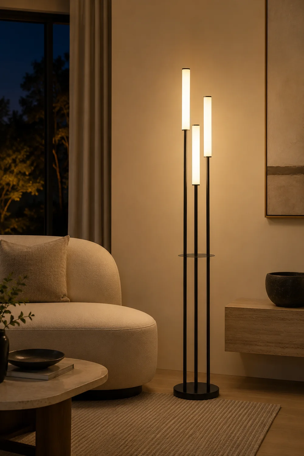 Eryn Modern 3 head Black Metal Arcylic Floor Lamp - Lumpaz
