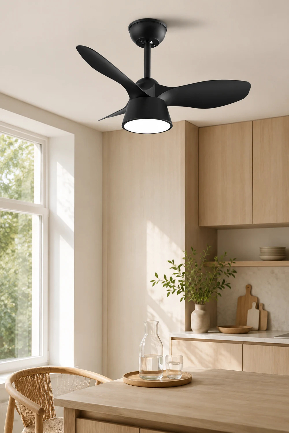 Walters Ceiling Fan with Light, 3 Color, 31.5" - Lumpaz