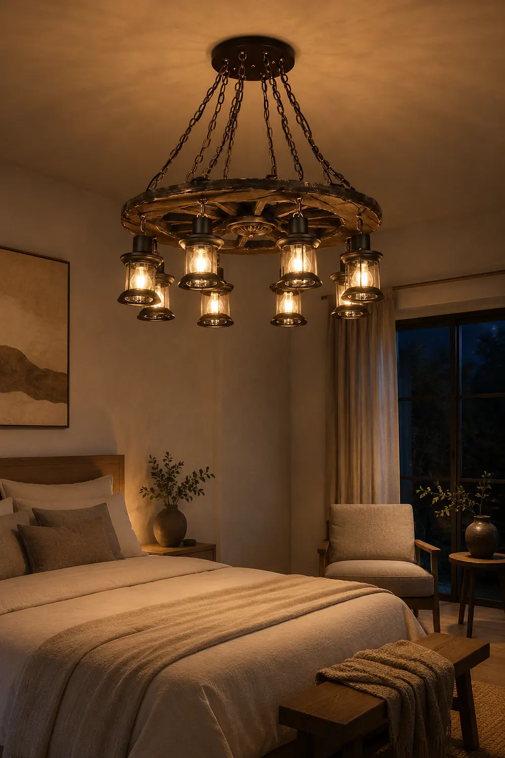 Austin Vintage Wood/Metal Pendant Light Dining Room - Lumpaz