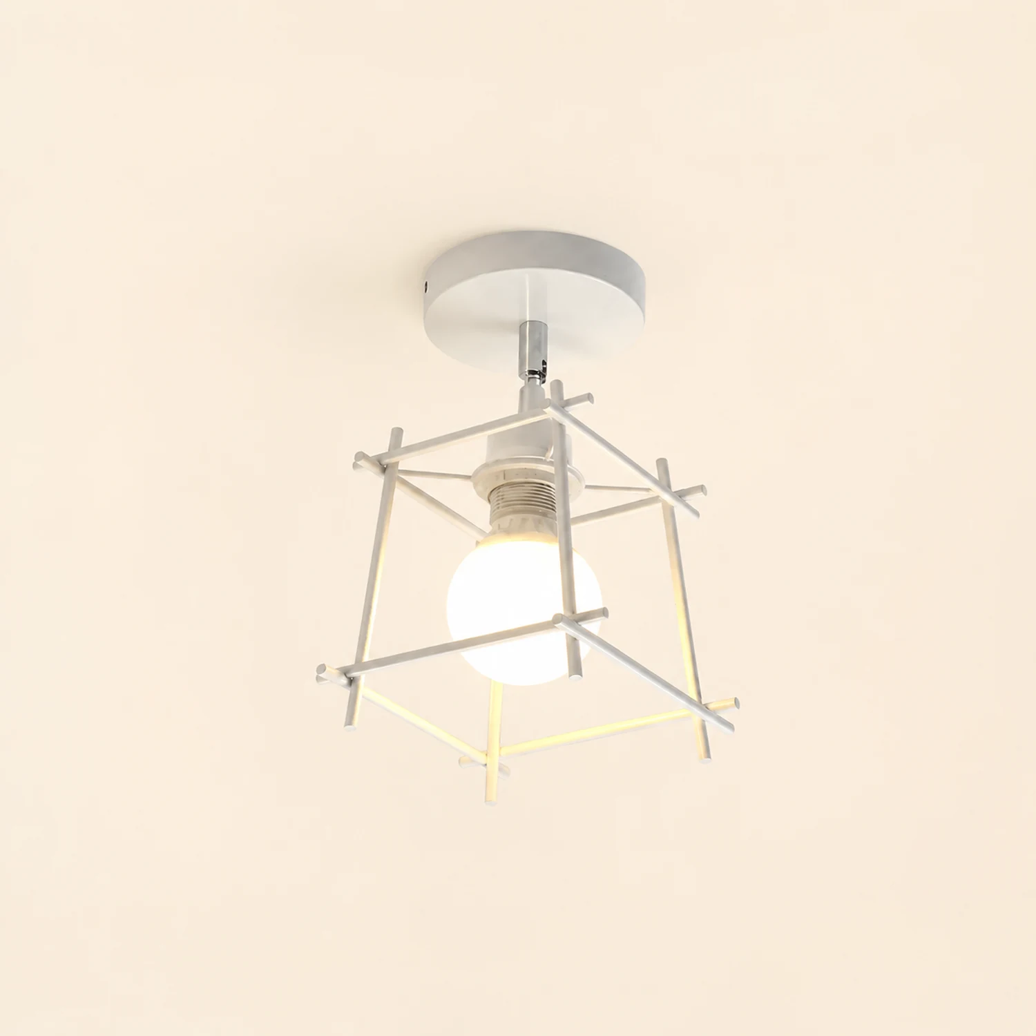 Herbert Modern Nordic Metal LED Flush Mount Ceiling Light, Black/White - Lumpaz
