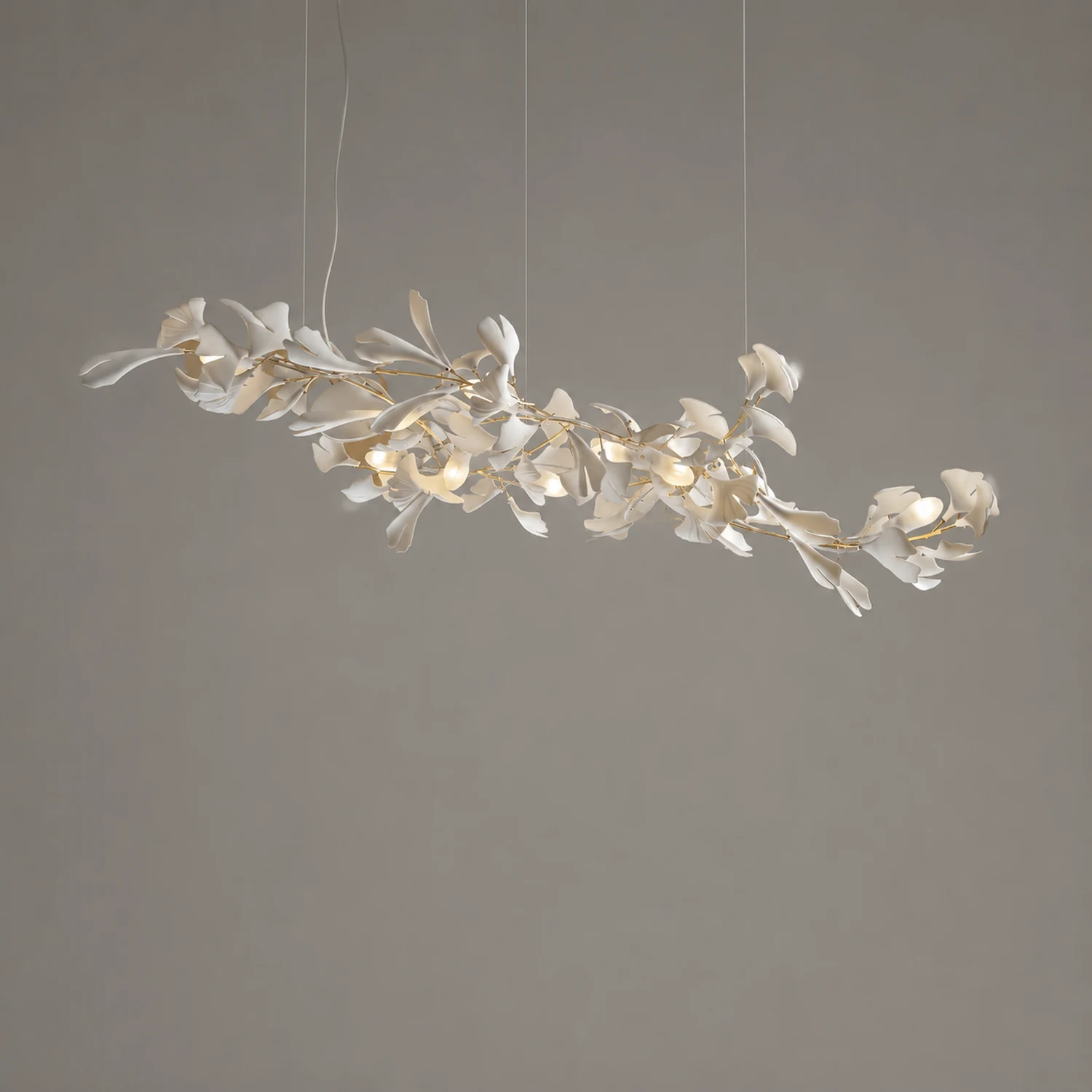 Ophelia CeraFall Modern Art Deco Organic Chandelier Metal Ceramics - Lumpaz