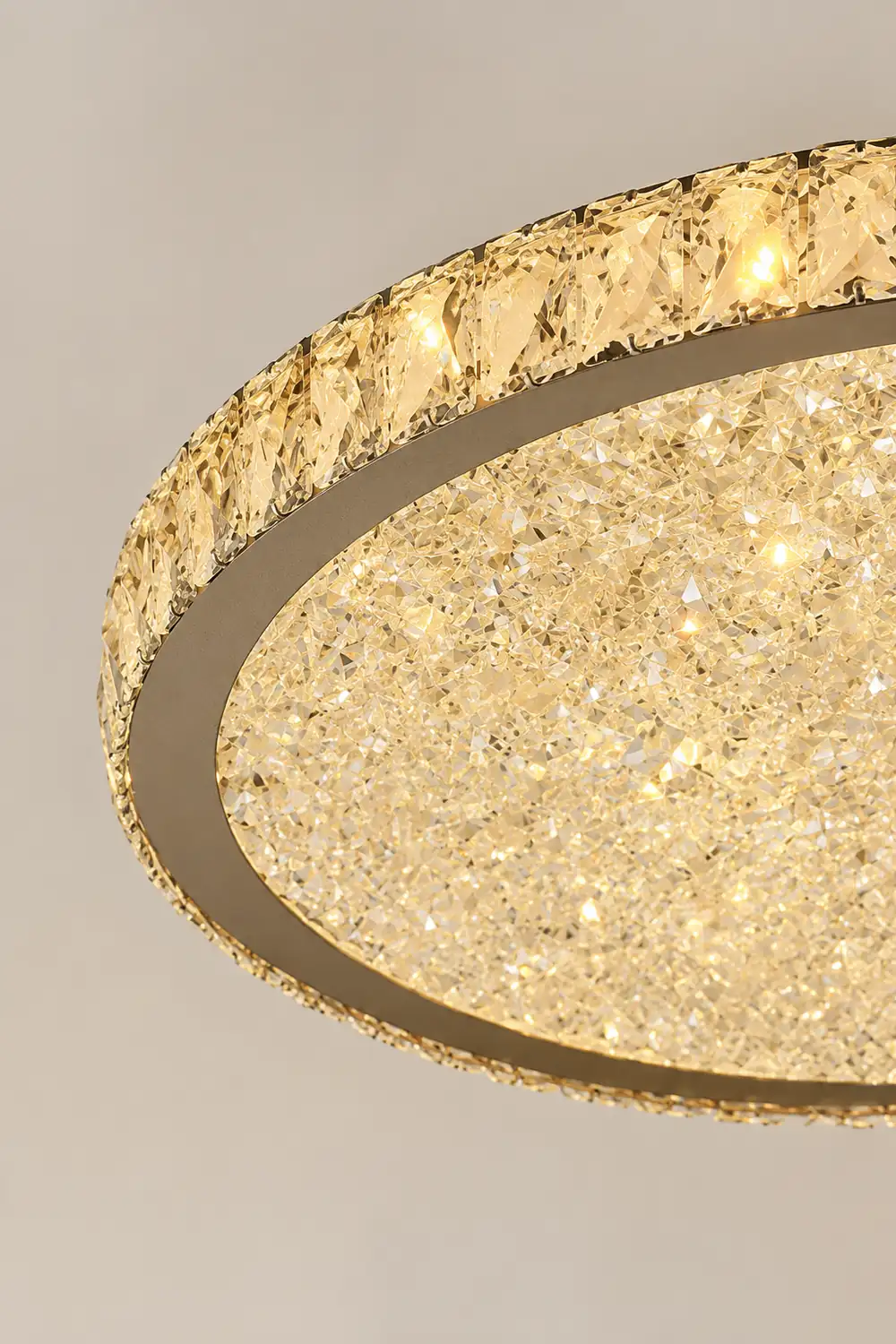 Kristy Round Flush Mount Ceiling Light Clear/Amber Living Room - Lumpaz