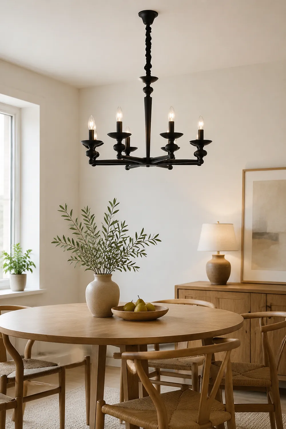 Alessio Retro Candle Wall Lamp/Black Chandelier for Living Room, Dining Room - Lumpaz