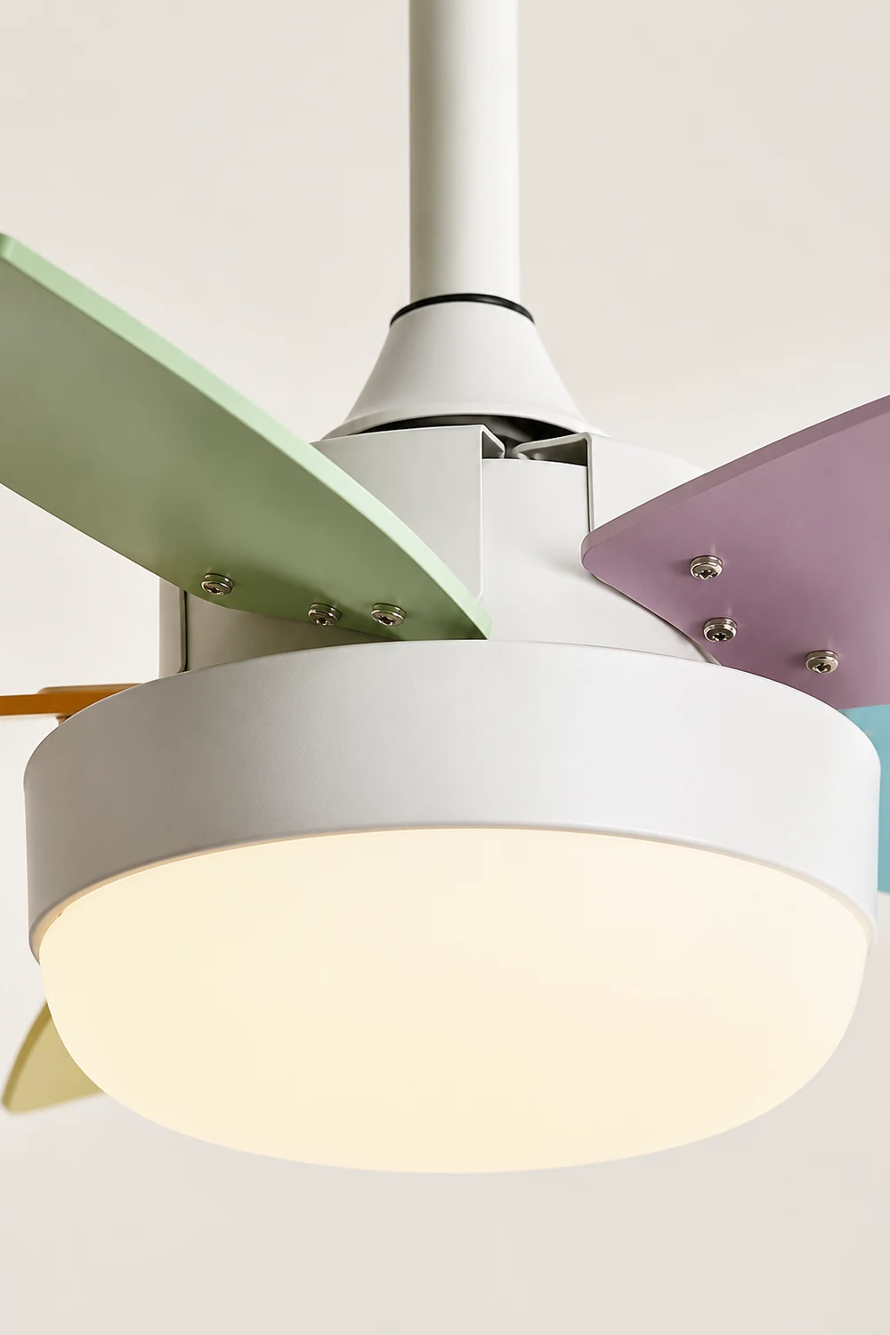 Morandi Modern 5-Blade Colorful DC Ceiling Fan with Light, LED, Summer, Bedroom - Lumpaz
