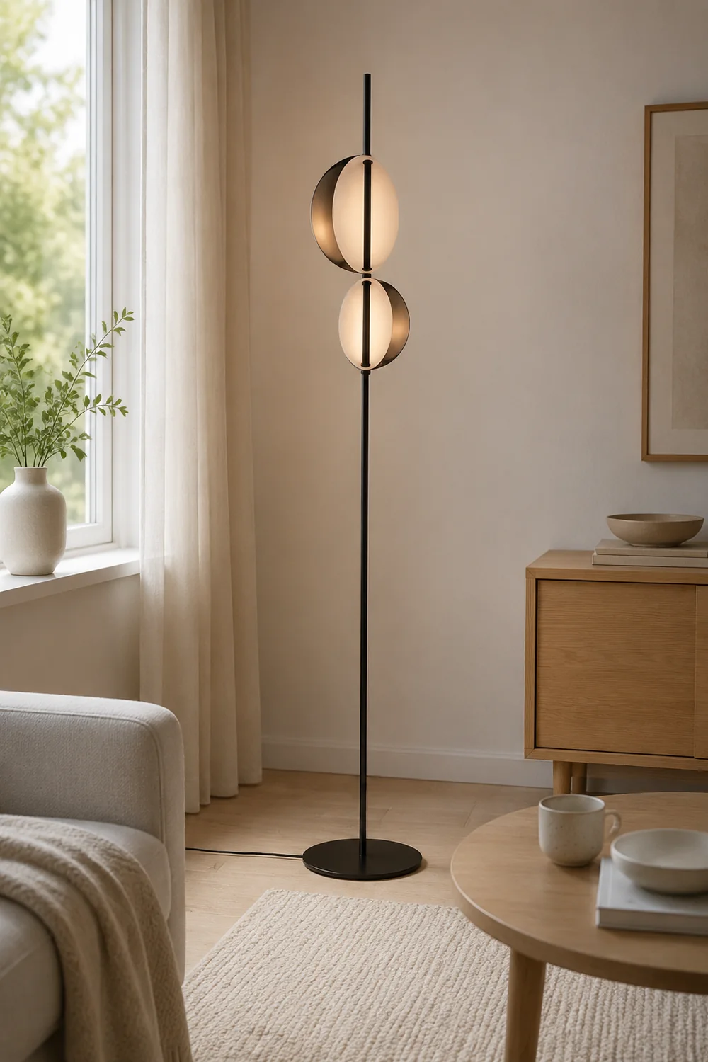 Salgado Modern Minimalist Metal Floor Lamp, Black/Gold - Lumpaz