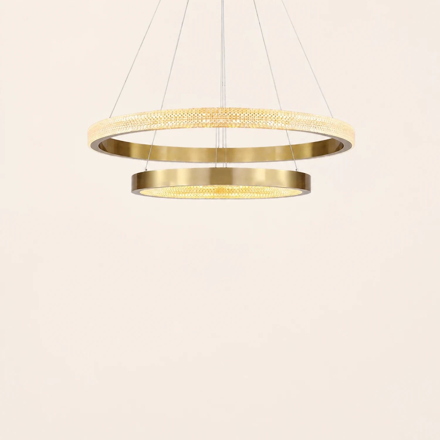 Kirsten Modern Ring Metal/Arcylic LED Pendant Light, Black/Gold - Lumpaz