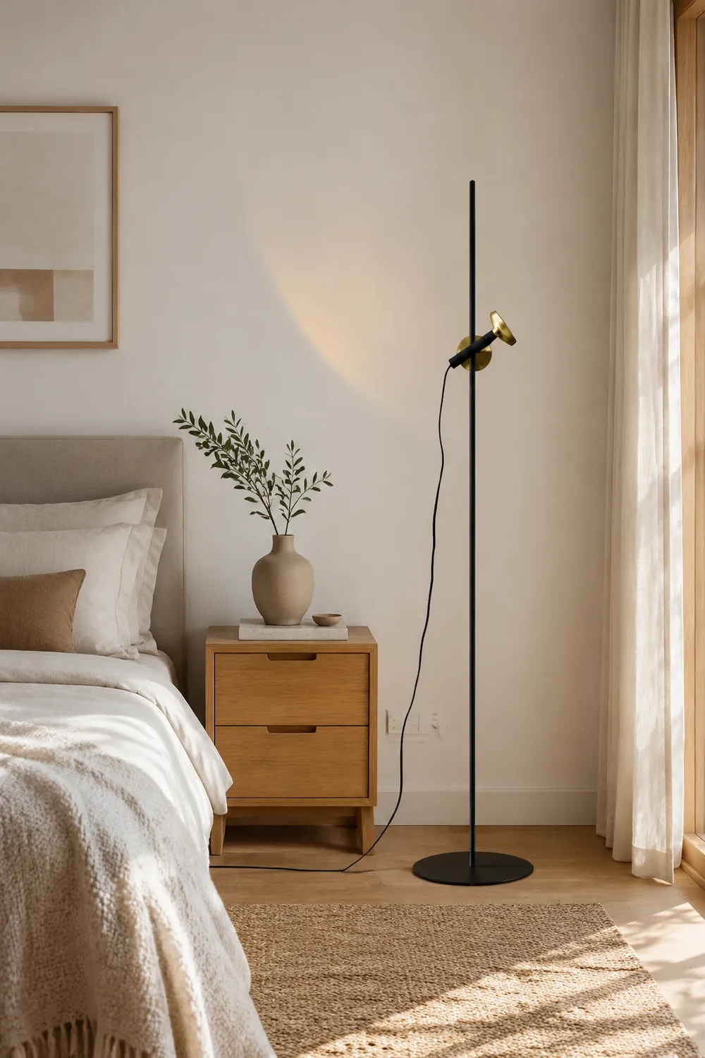Salgado Modern Minimalist Metal Projector Floor Lamp, Black - Lumpaz