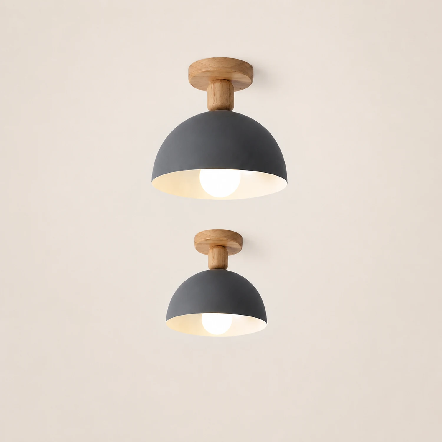 Ozawa Modern LED Ceiling Light Fixtures Wood/Metal Living Room - Lumpaz