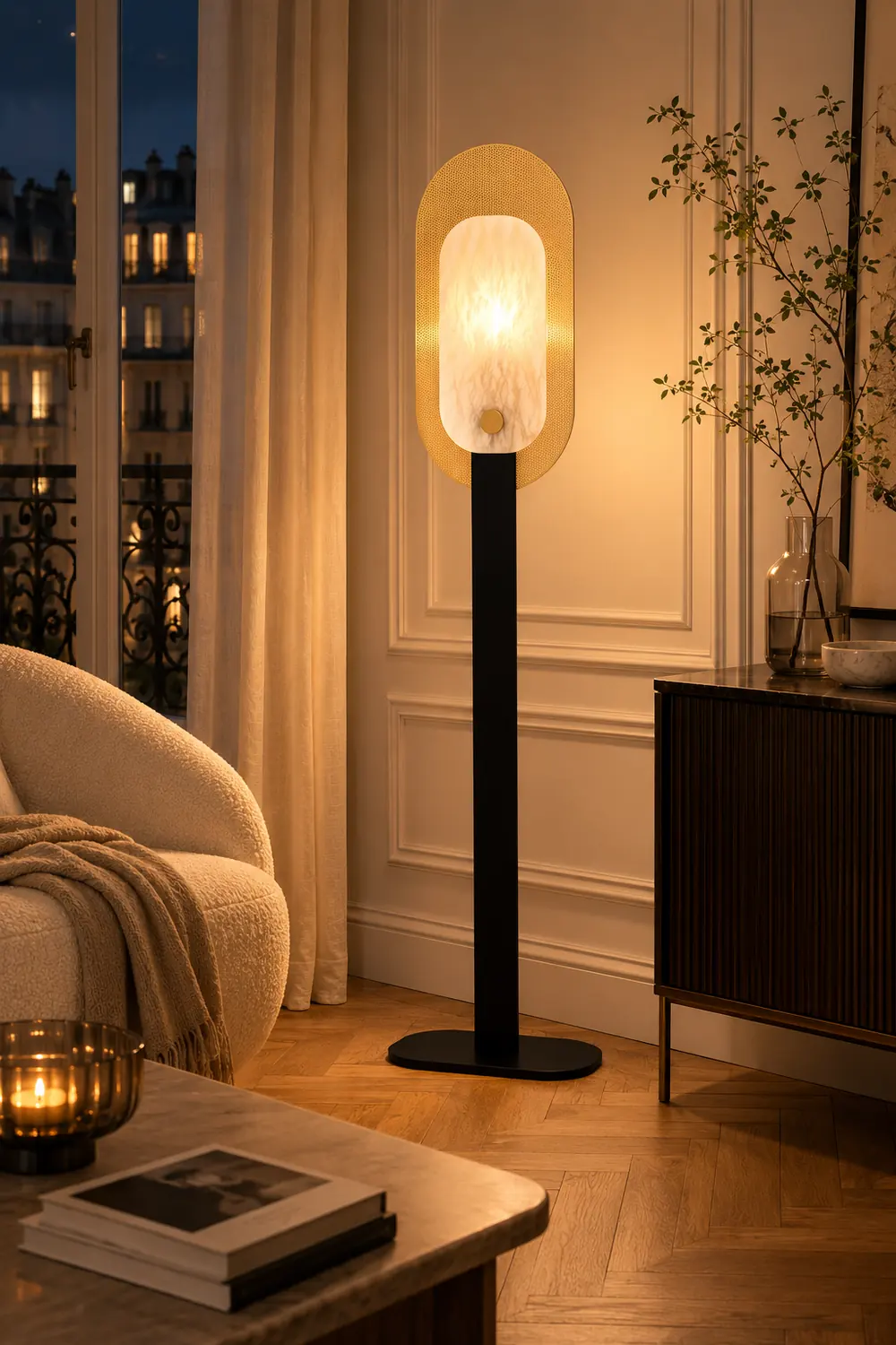 Cooley Nordic LED Floor Lamp, Metal&Marble - Lumpaz