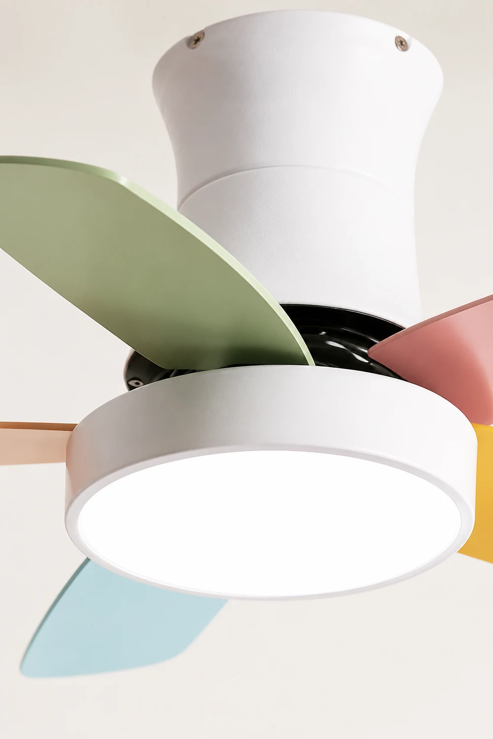 Morandi 5-Blade Colorful DC Ceiling Fan with Light, Low Profile, 42'' - Lumpaz