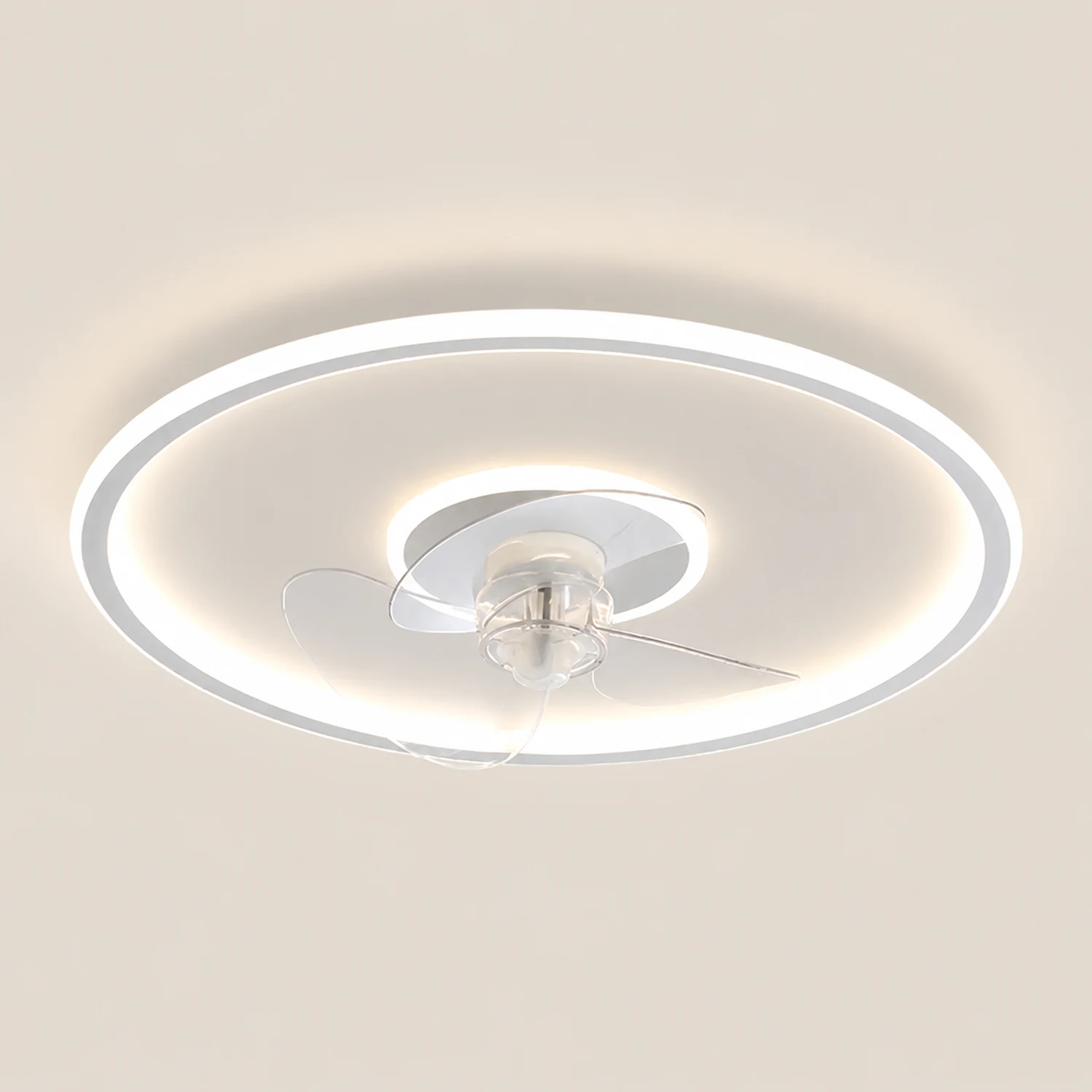 Edge White Ceiling Fan with Light, 8 Style, L 16"/18" - Lumpaz