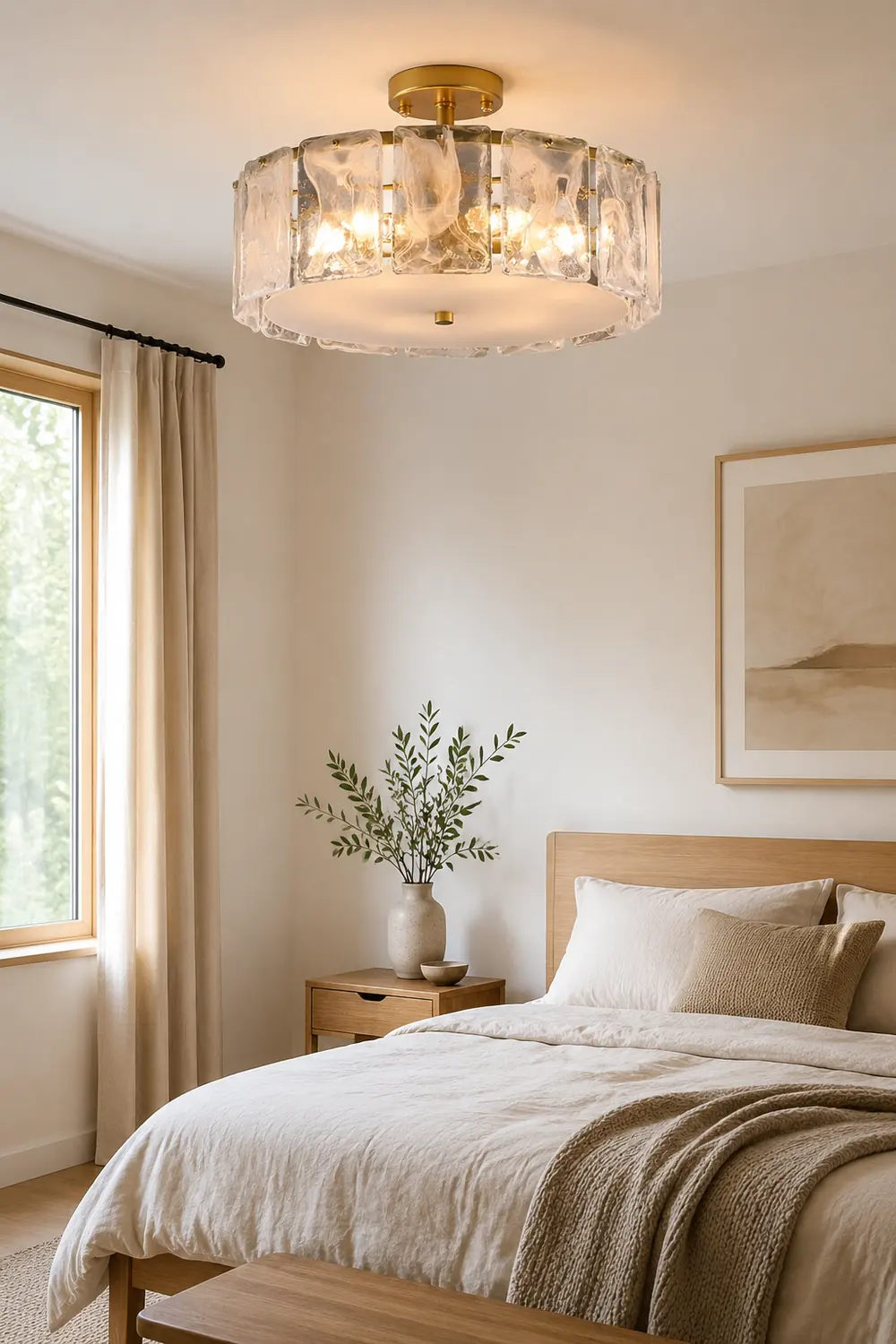 Kirsten Modern Glass Flush Mount Ceiling Light - Lumpaz