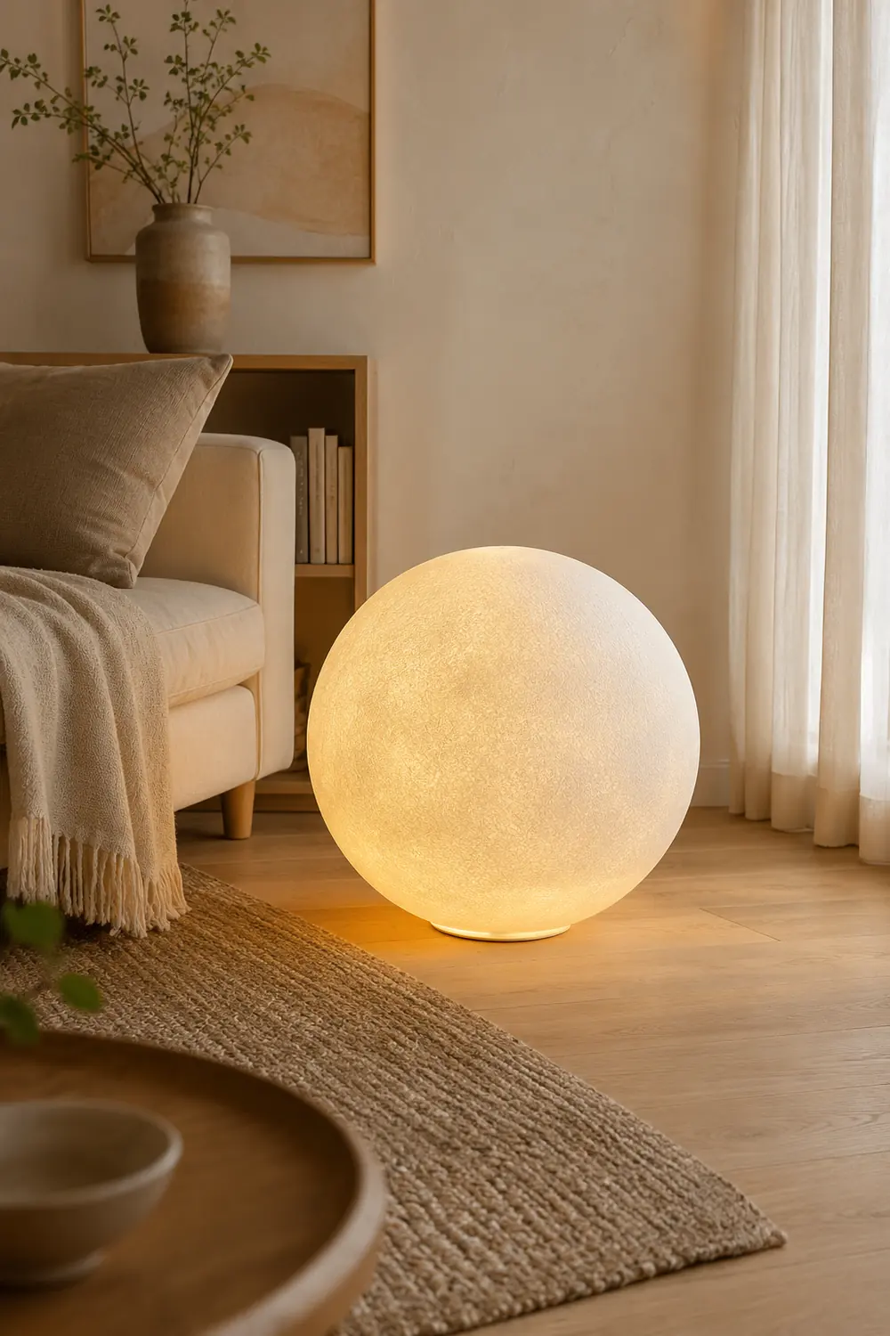 Elif Modern Decorative Dream Floor Lamp Moon Globe Resin Bedroom - Lumpaz