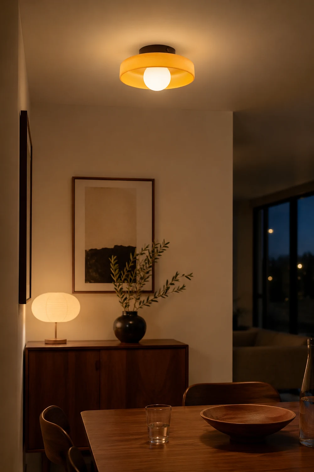 Morandi Modern Glass/Metal Flush Mount Ceiling Light 3 Colors Bedroom - Lumpaz