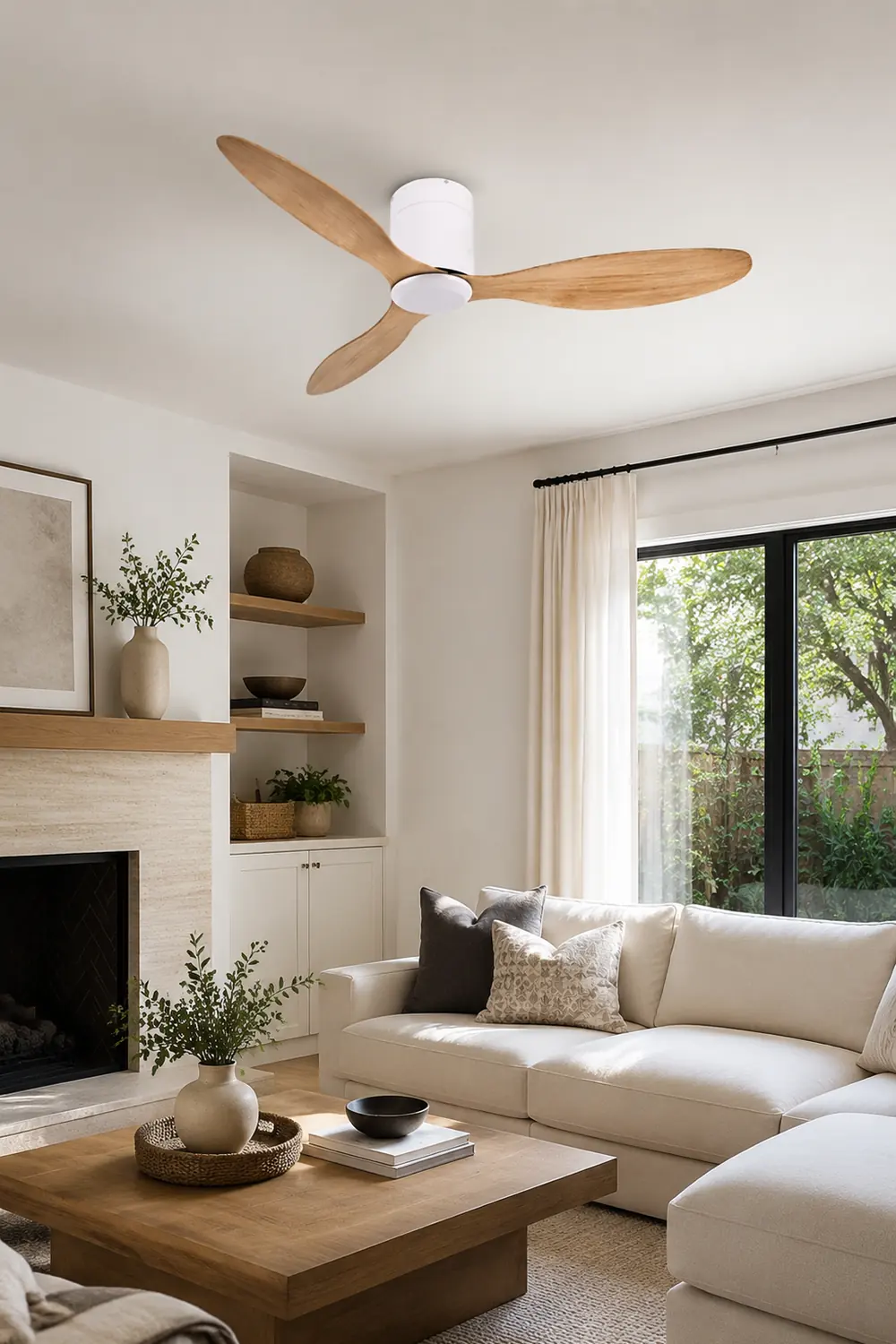 Walters Minimalist 3-Blade DC Ceiling Fan, White & Black, 51'' - Lumpaz