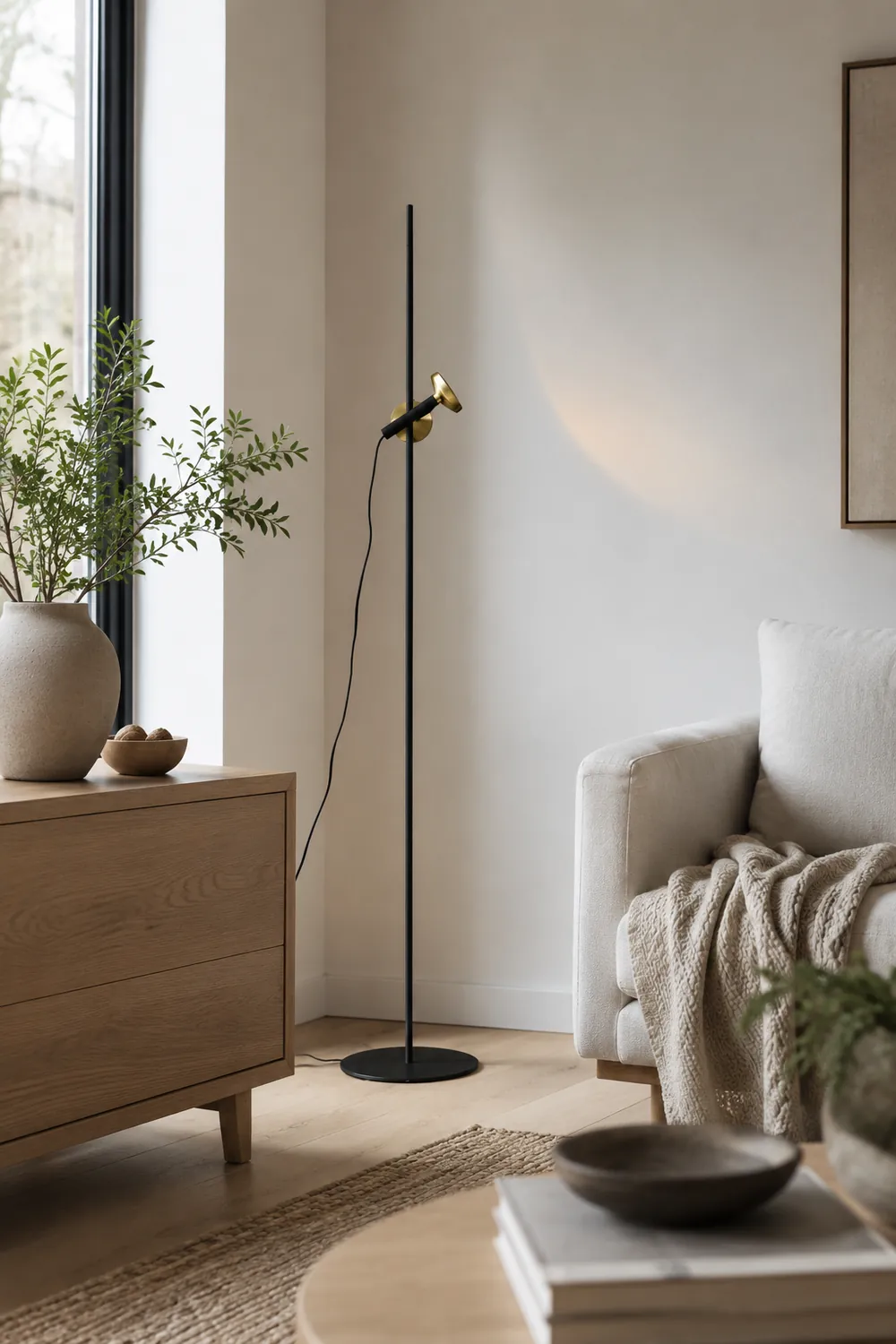 Salgado Modern Minimalist Metal Projector Floor Lamp, Black - Lumpaz