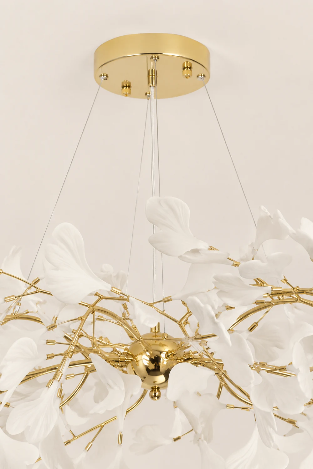 Ophelia Gildglow Luxury Ceramic Chandelier Large Foyer Gingko Leaf Living Room - Lumpaz