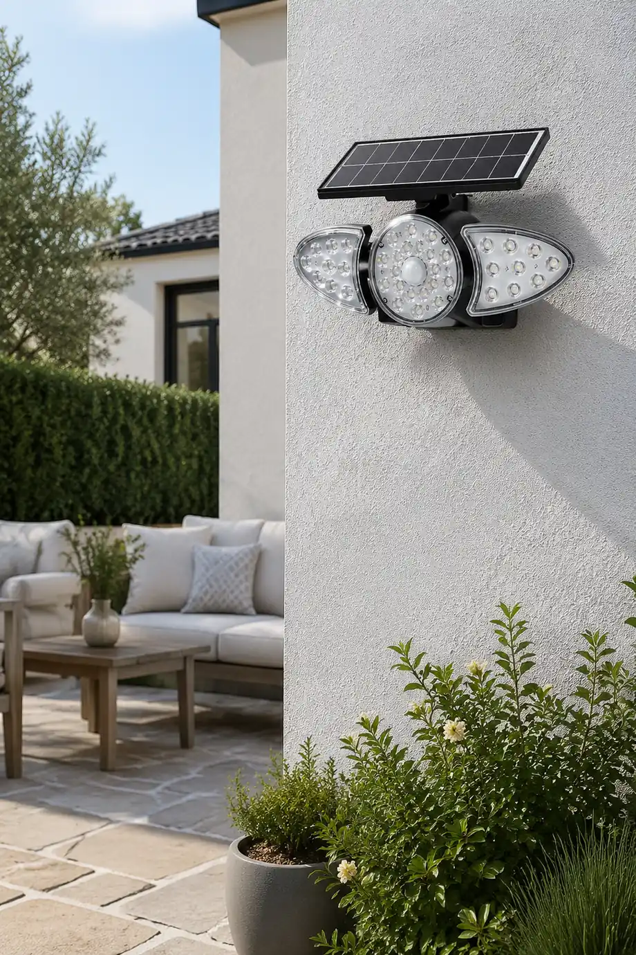 Solar Motion Security Light 3-Head Wall Fixture with Motion Sensor复制 - Lumpaz