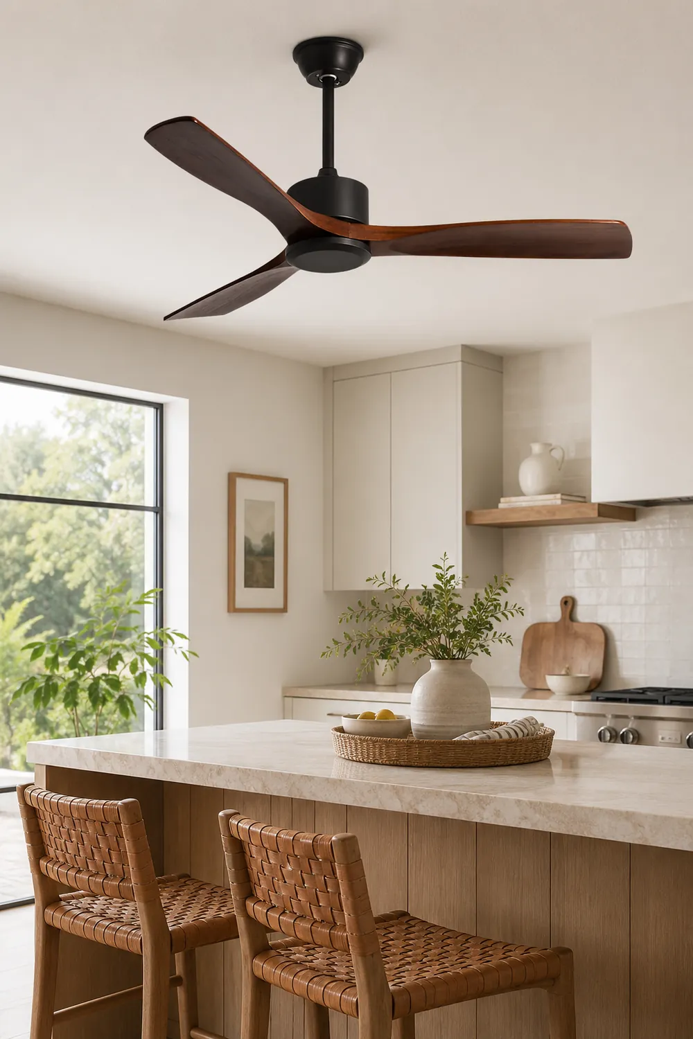 Haydn 3-Blade Black & Red Ceiling Fans, DIA 52'' - Lumpaz