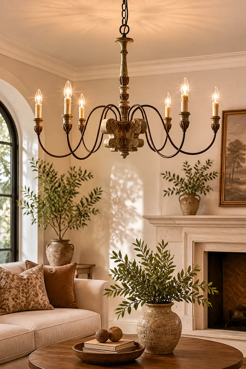 Silva Retro Design LED Chandelier Bronze Metal Living Room - Lumpaz