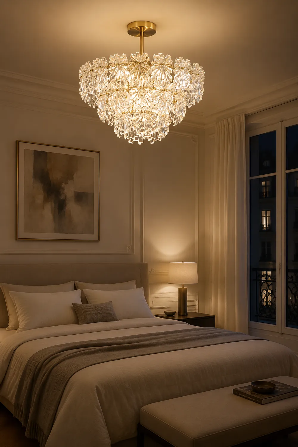 Marilyn Elegant Gold Pendant Light 3 Rings, Metal/Glass - Lumpaz