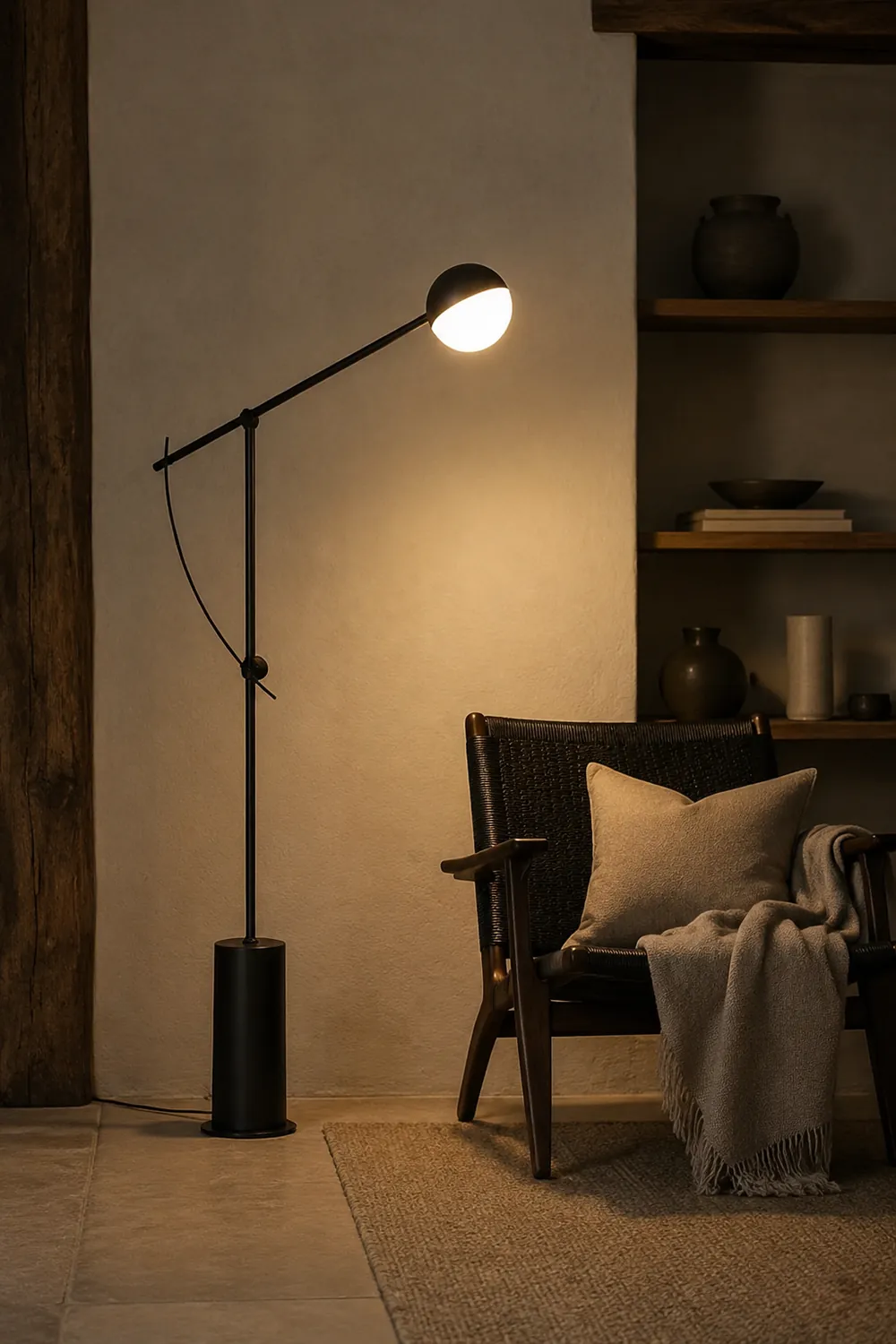 Salgado Modern Globe Metal Floor Lamp, Black - Lumpaz