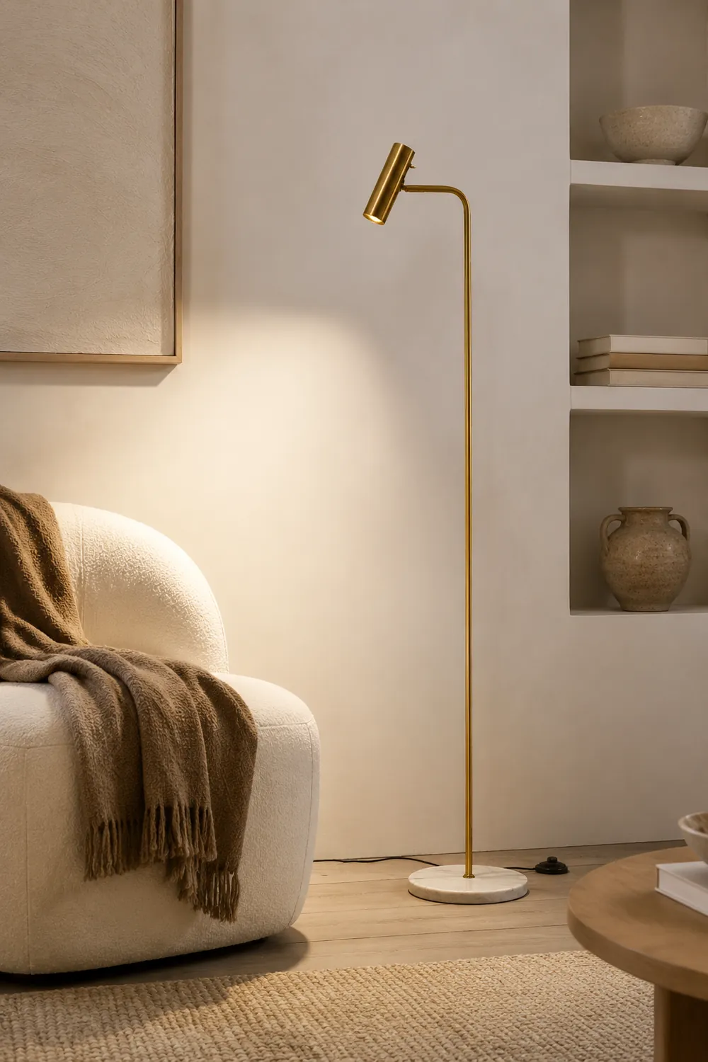 Freja Floor Lamp Vertical Modern/Minimalist, Metal, Multi-Color, Bedroom - Lumpaz