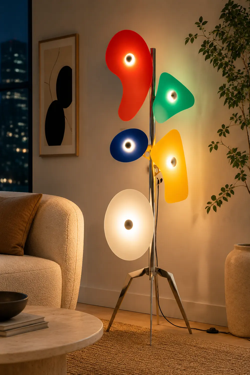 Morandi Floor Lamp Modern, ABS/Metal, Colorful, Living Room - Lumpaz