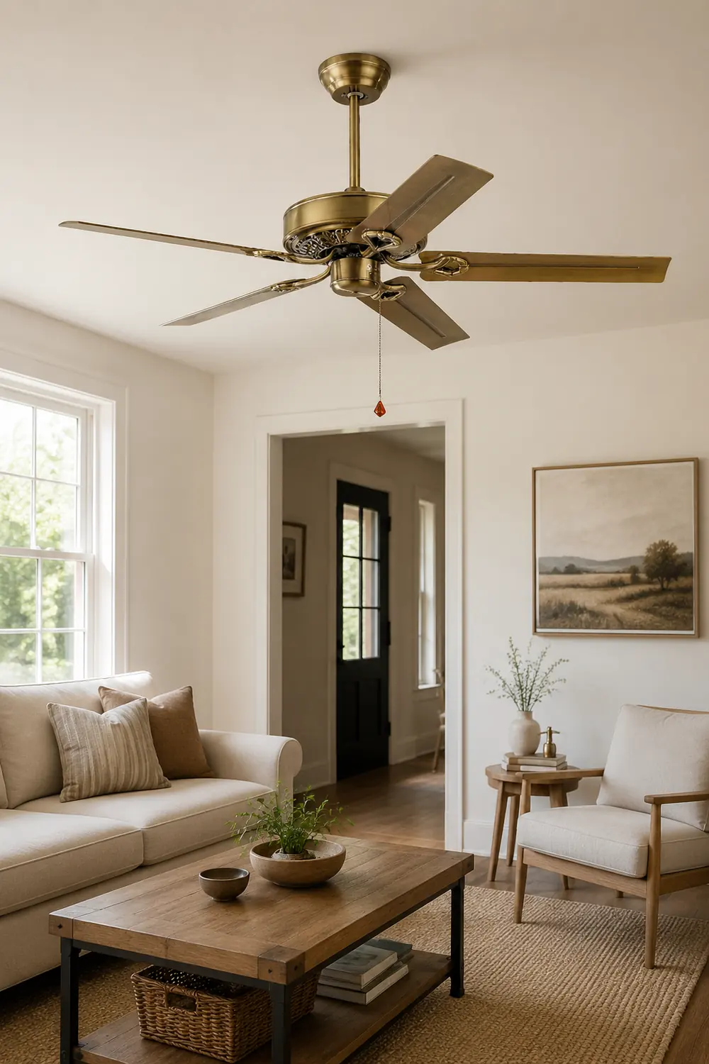 Alessio 5-Blade Cooper Industrial DC Ceiling Fan, Brass, 51'' - Lumpaz