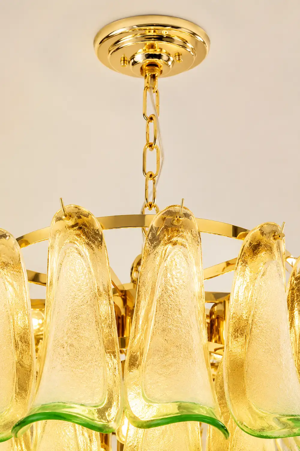 Marilyn Modern 3-Tier Stained Glass Chandelier, Green - Lumpaz