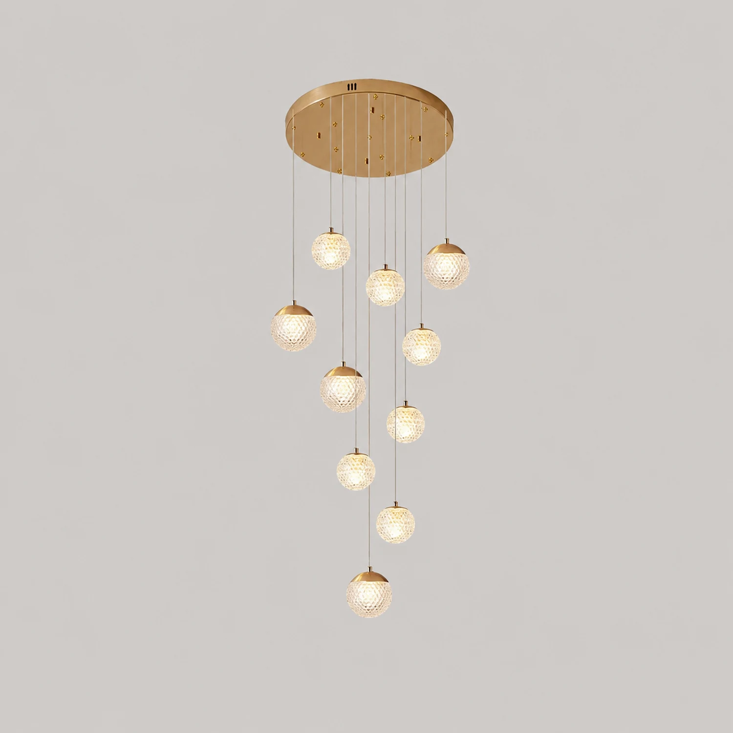 Jibril Multi Staircase Modern Art Deco Pendant Light, Gold - Lumpaz