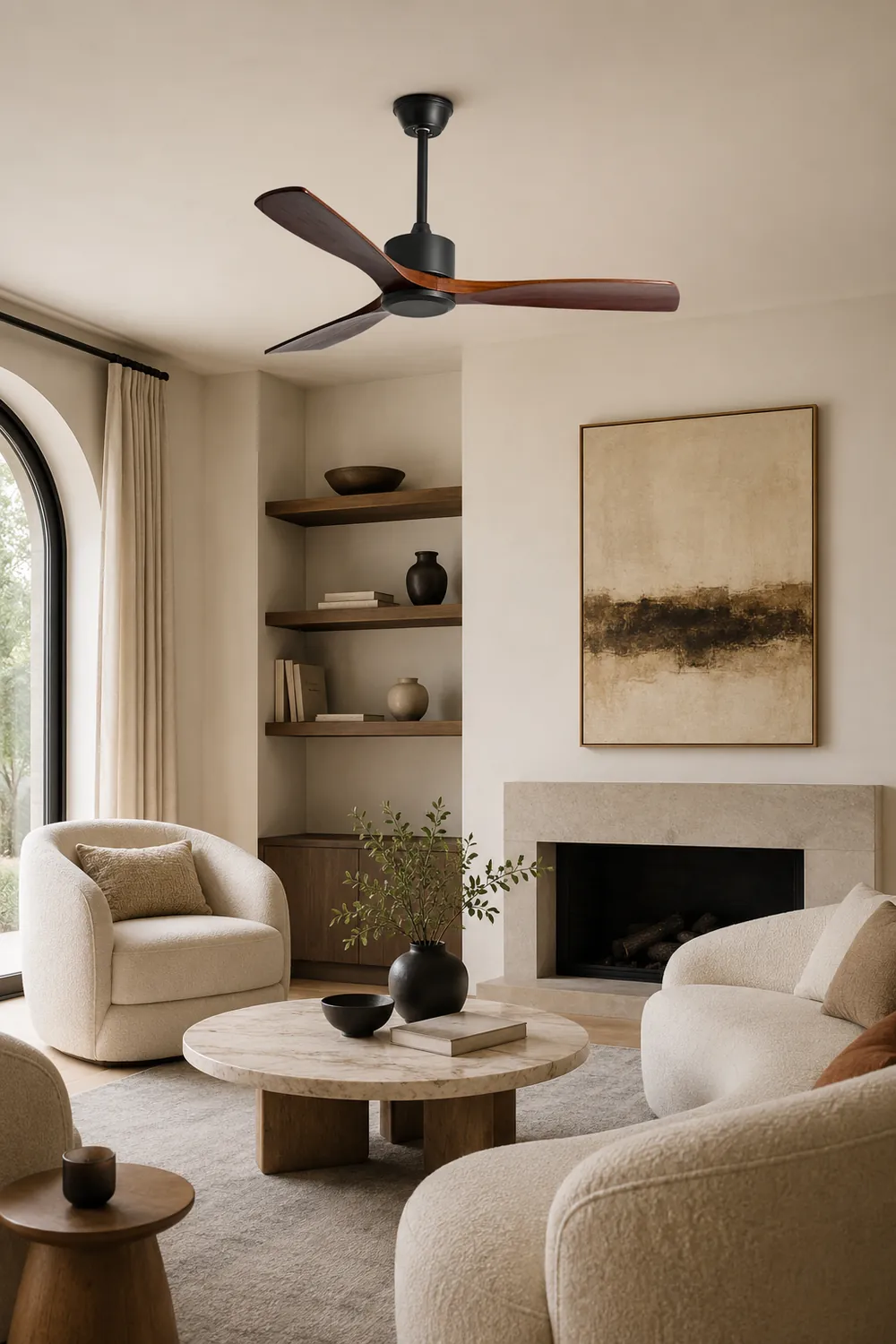 Haydn 3-Blade Black & Red Ceiling Fans, DIA 52'' - Lumpaz