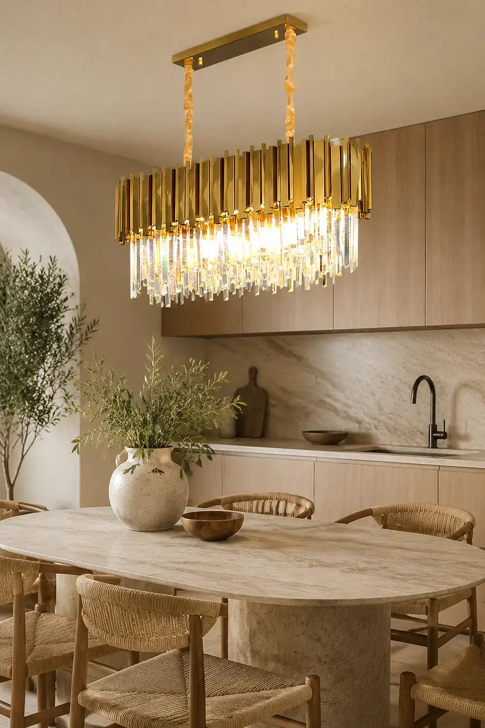 Marilyn Nordic Postmodern Luxury Gold Crystal Chandelier for Dining Room & Living Room - Lumpaz
