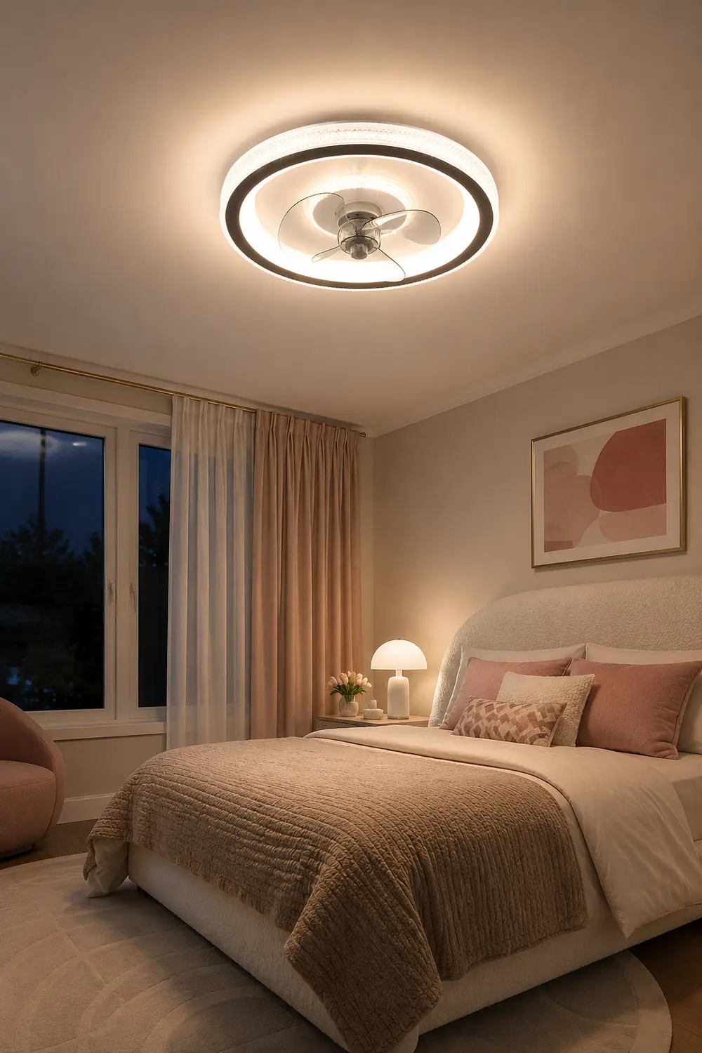 Kirsten 3-Blade Ceiling Fan with Light, 19.5" - Lumpaz