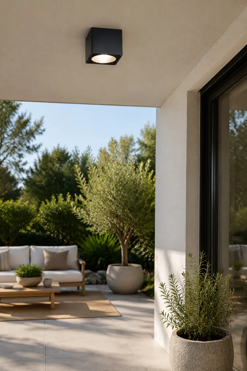 Orr Modern Black Cube Flush Mount Ceiling Light, Metal/Glass - Lumpaz