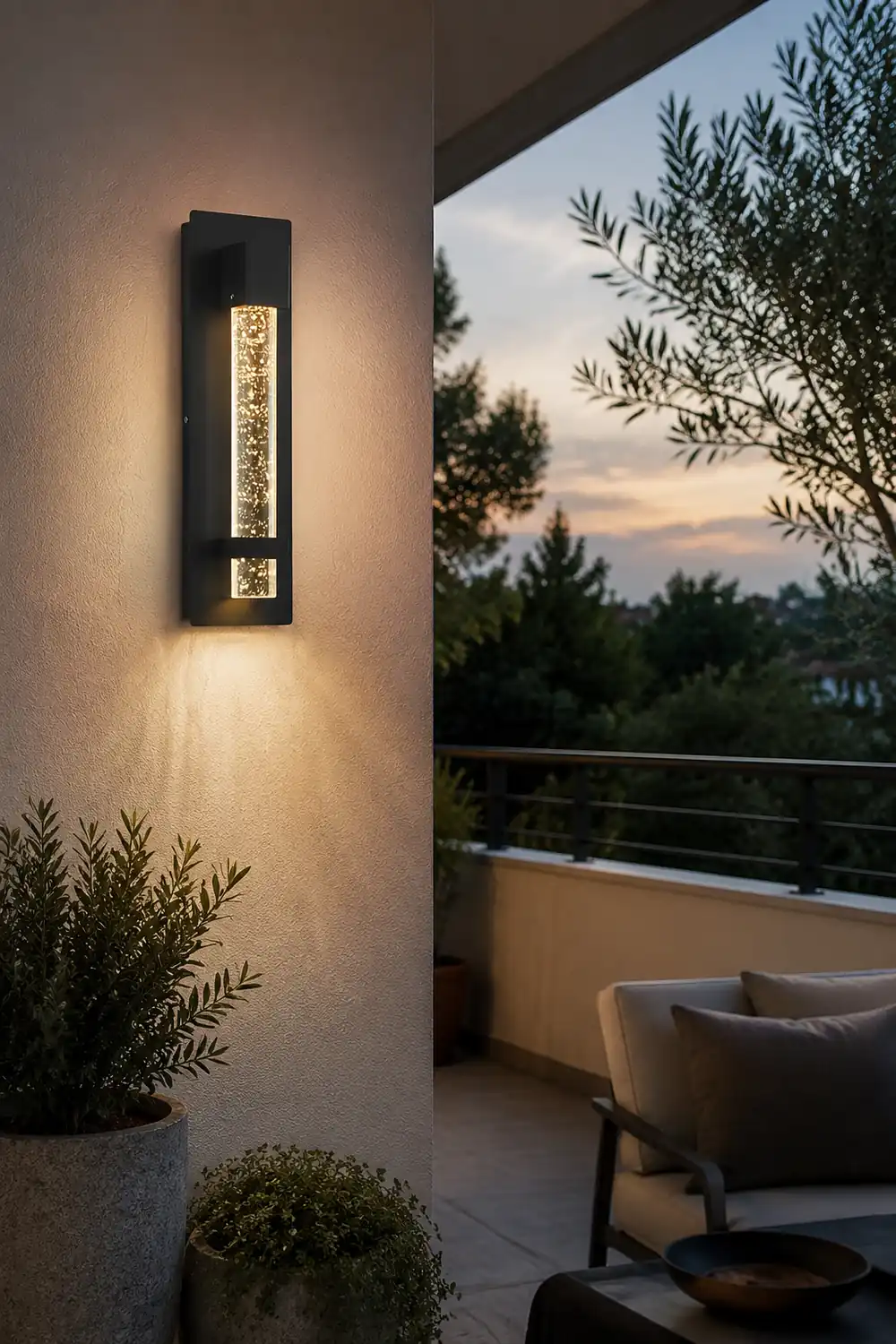 11.8 Inch Waterproof Hardwired Bubbles Glass Outdoor Wall Light - Lumpaz