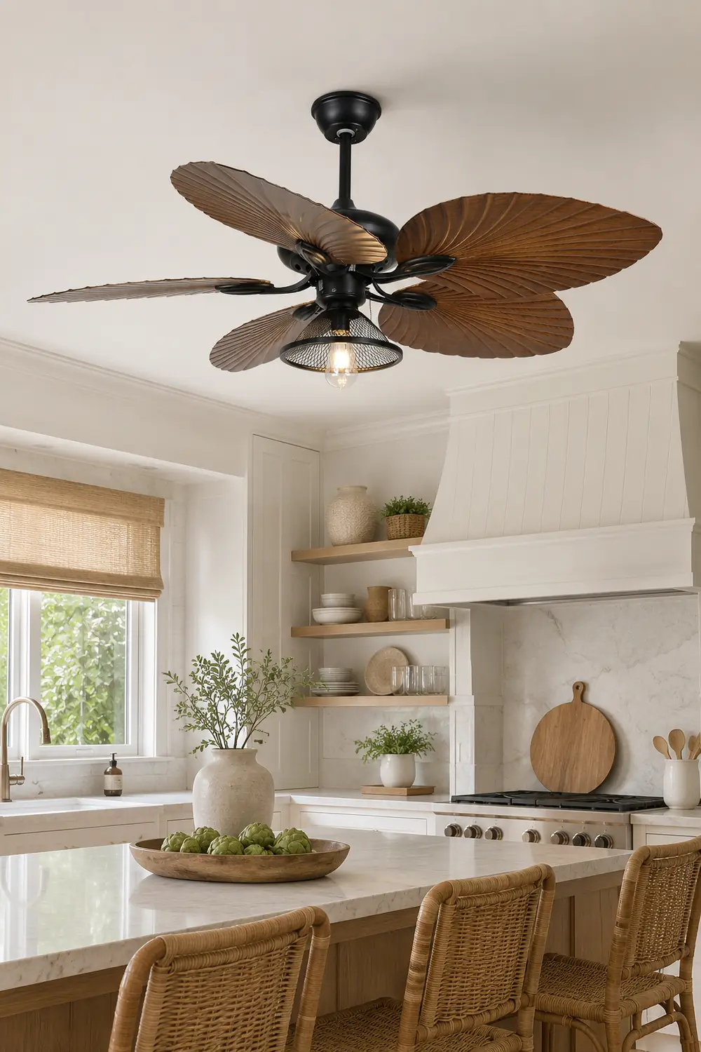 Ross 5-Blade Ceiling Fans /Lantern, 1/3/5 Heads, DIA 51.9'' - Lumpaz