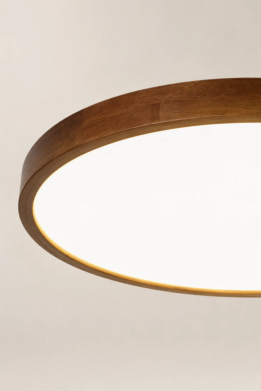 Ozawa Modern Geometric Walnut LED Flush Mount Ceiling Light - Lumpaz