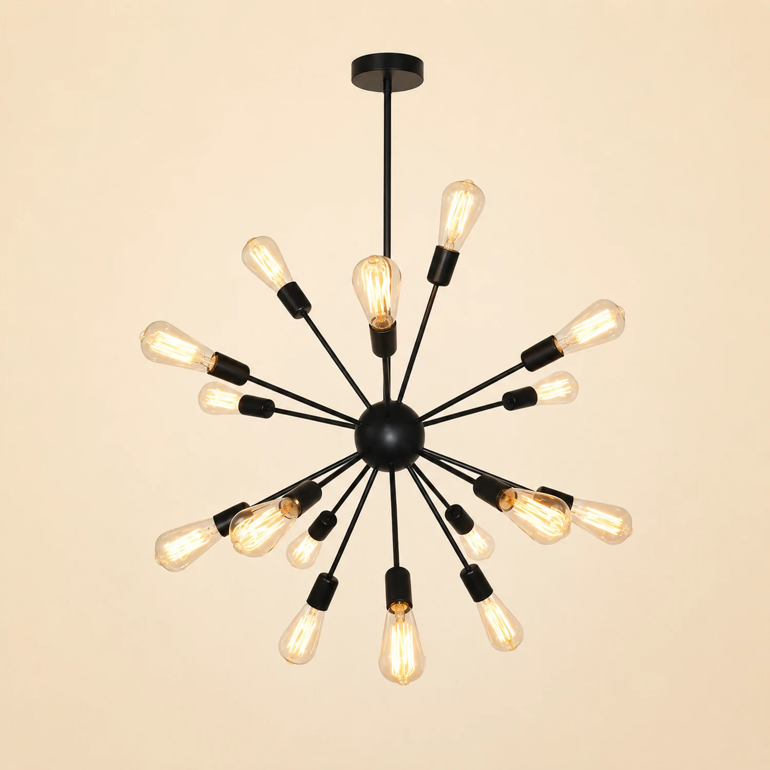 Alessio Industrial Chandelier Black Restaurant Dining Room Metal - Lumpaz