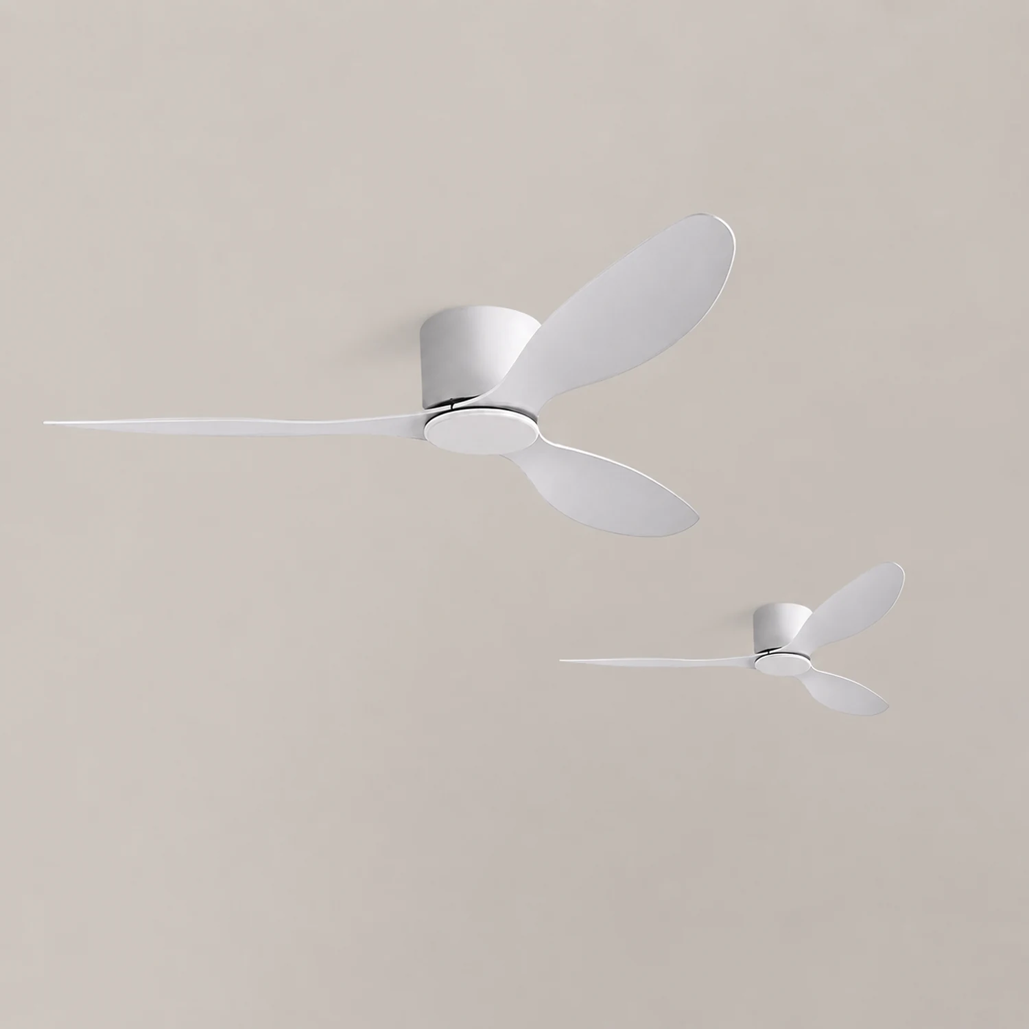 Walters 3-Blade DC Ceiling Fan, White & Black, Low Profile, 51'' - Lumpaz
