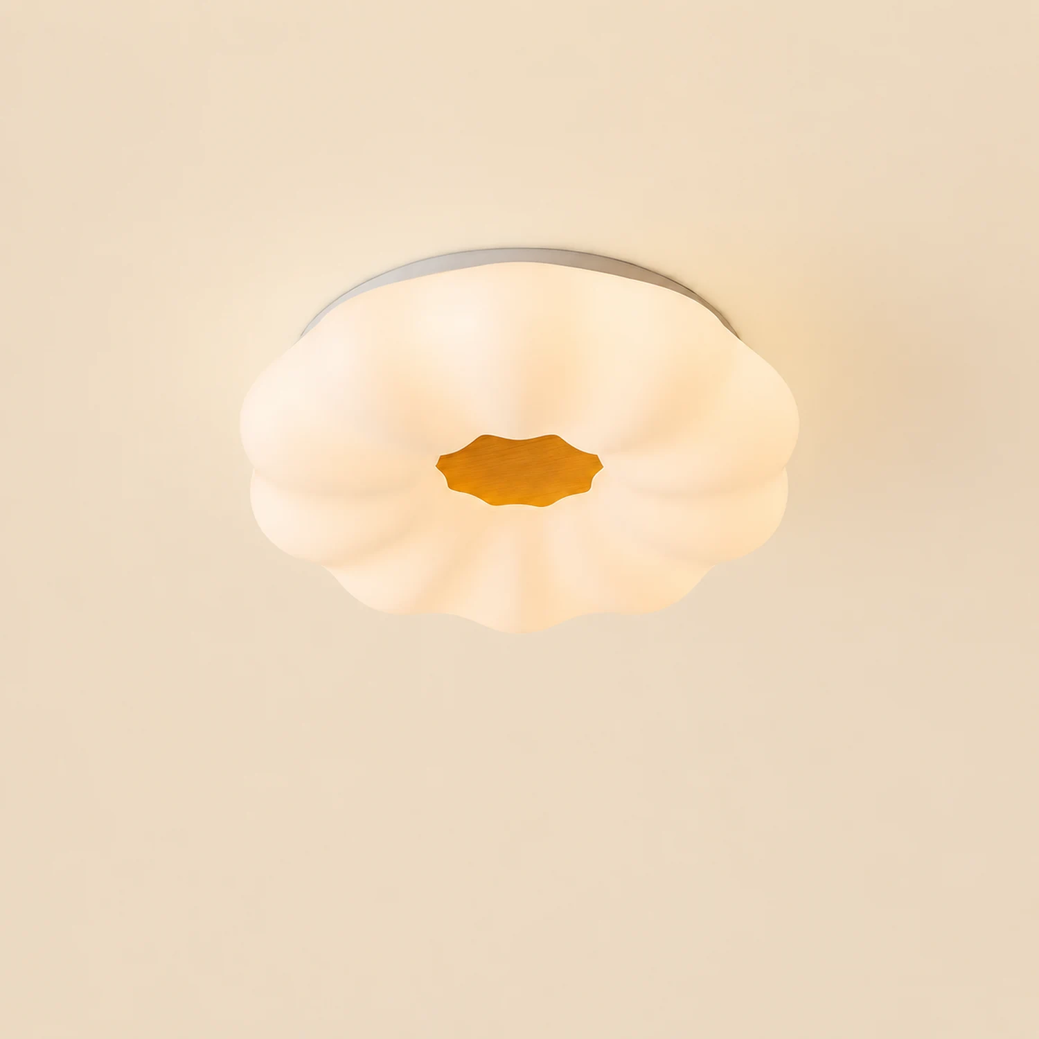 Ozawa Flush Mount Ceiling Light Dimmable, Wooden - Lumpaz