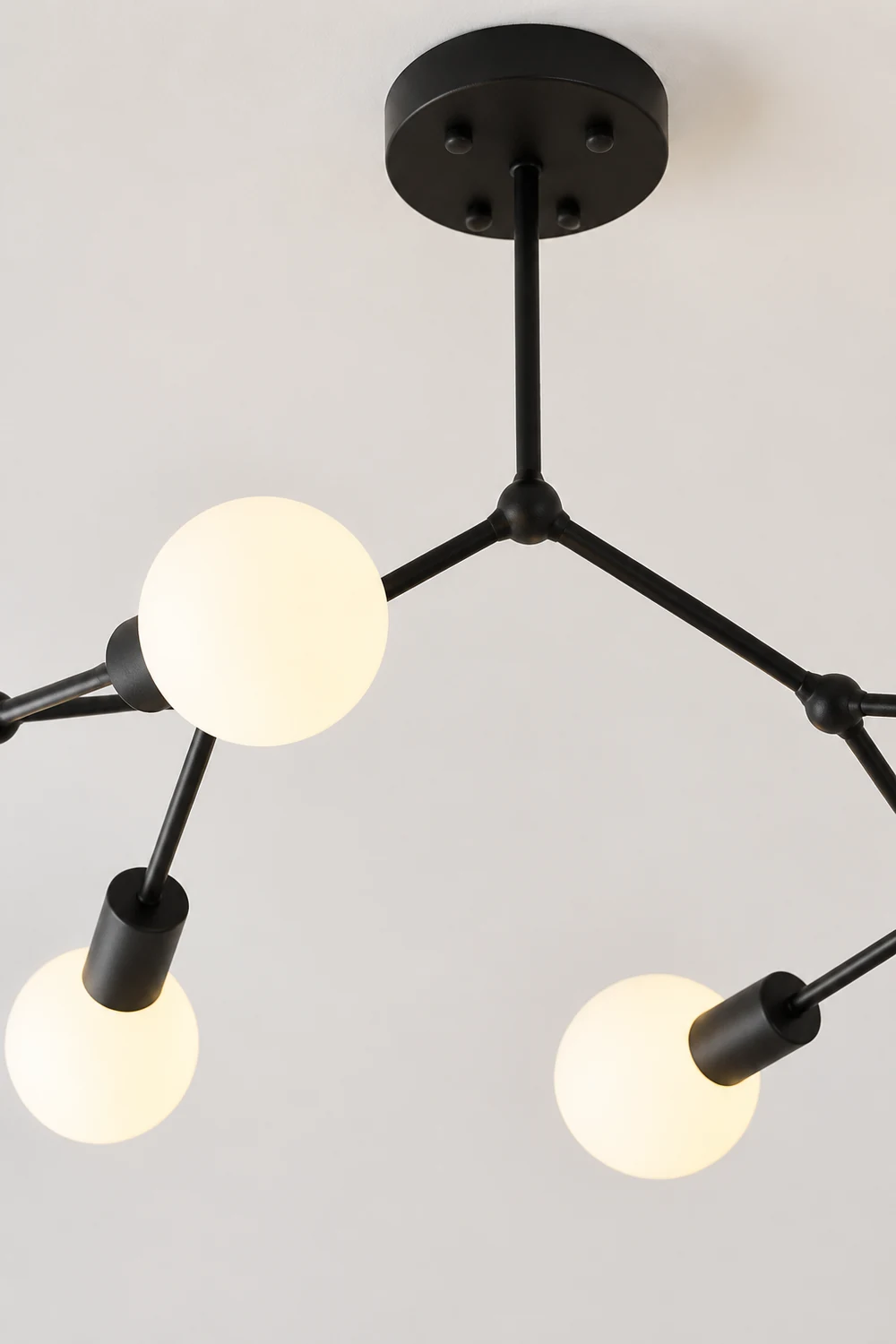 Valentina Industrial Bubbles Chandelier, Black/White/Gold - Lumpaz