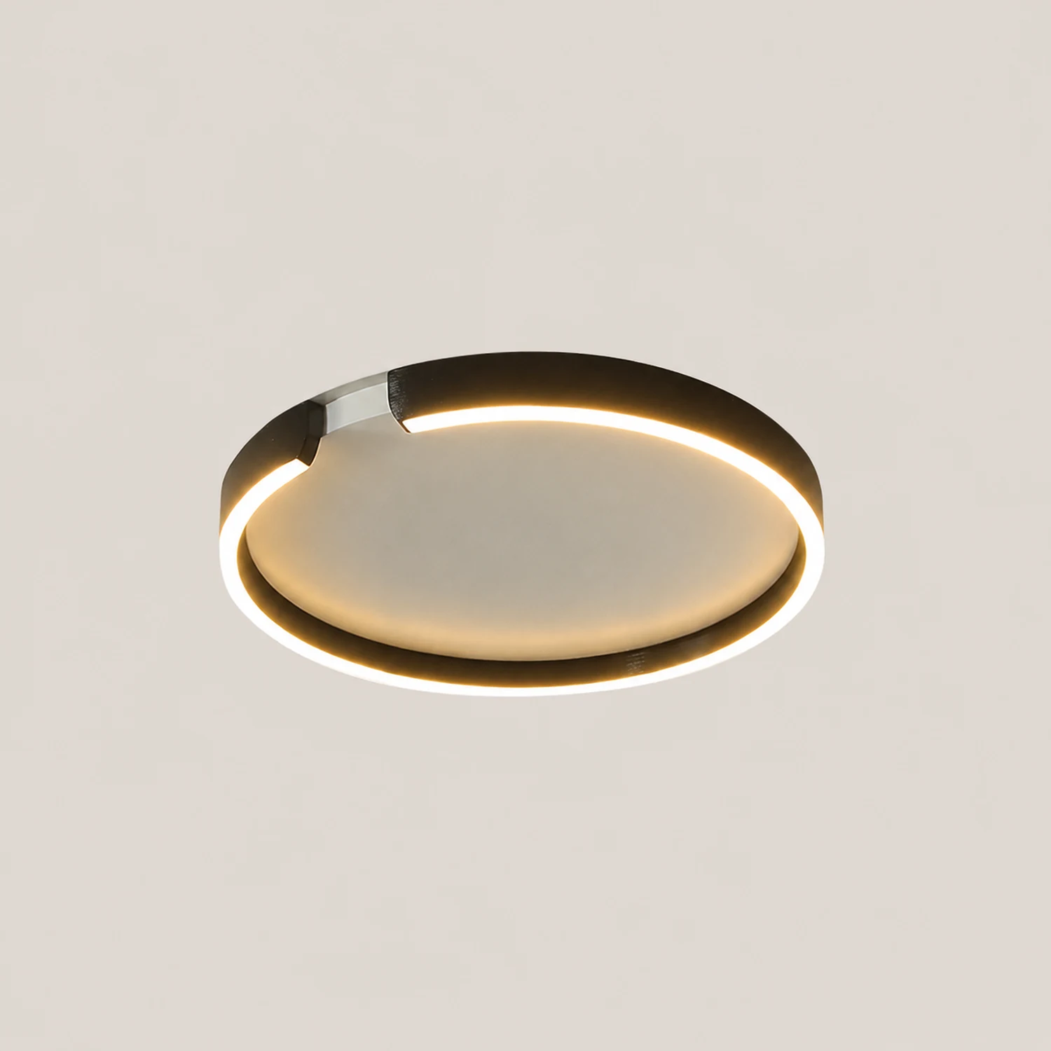 Edge Modern Ring Metal Flush Mount Ceiling Light, Black/White - Lumpaz