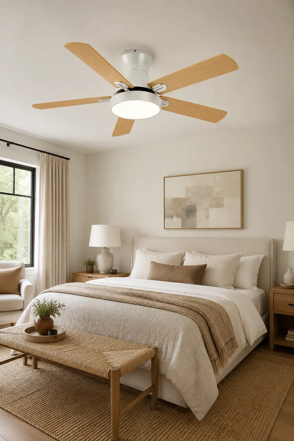 Walters 5-Blade Ceiling Fan with Light, 3 Color, DIA42.1''/51.9'' - Lumpaz