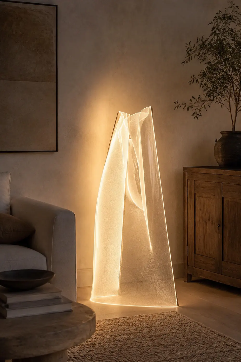 Salgado Modern LED Floor Lamp Metal/Acrylic Living Room/Bedroom - Lumpaz