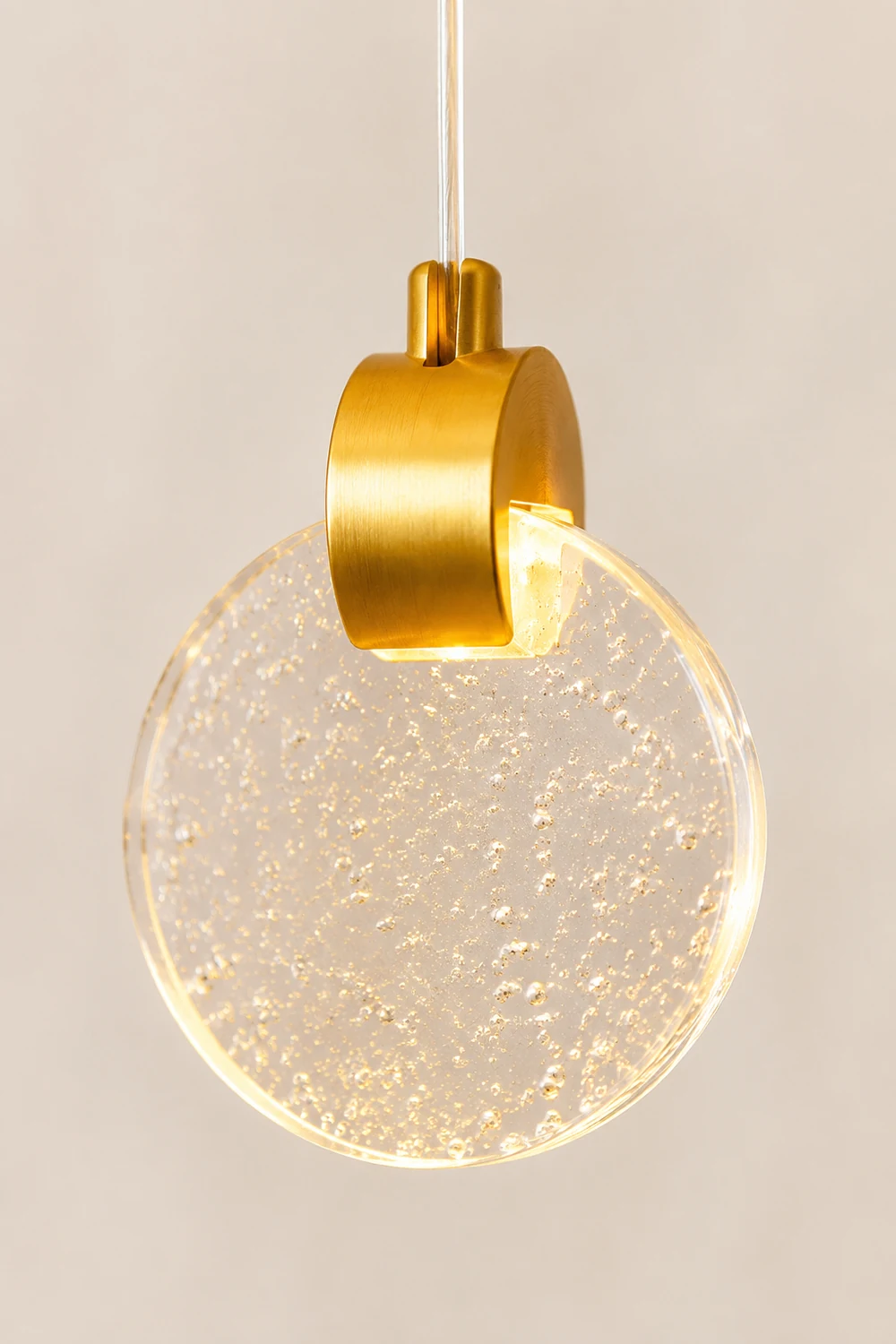 Kristy Minimalist Round  Metal/Crystal Chandelier, Gold - Lumpaz
