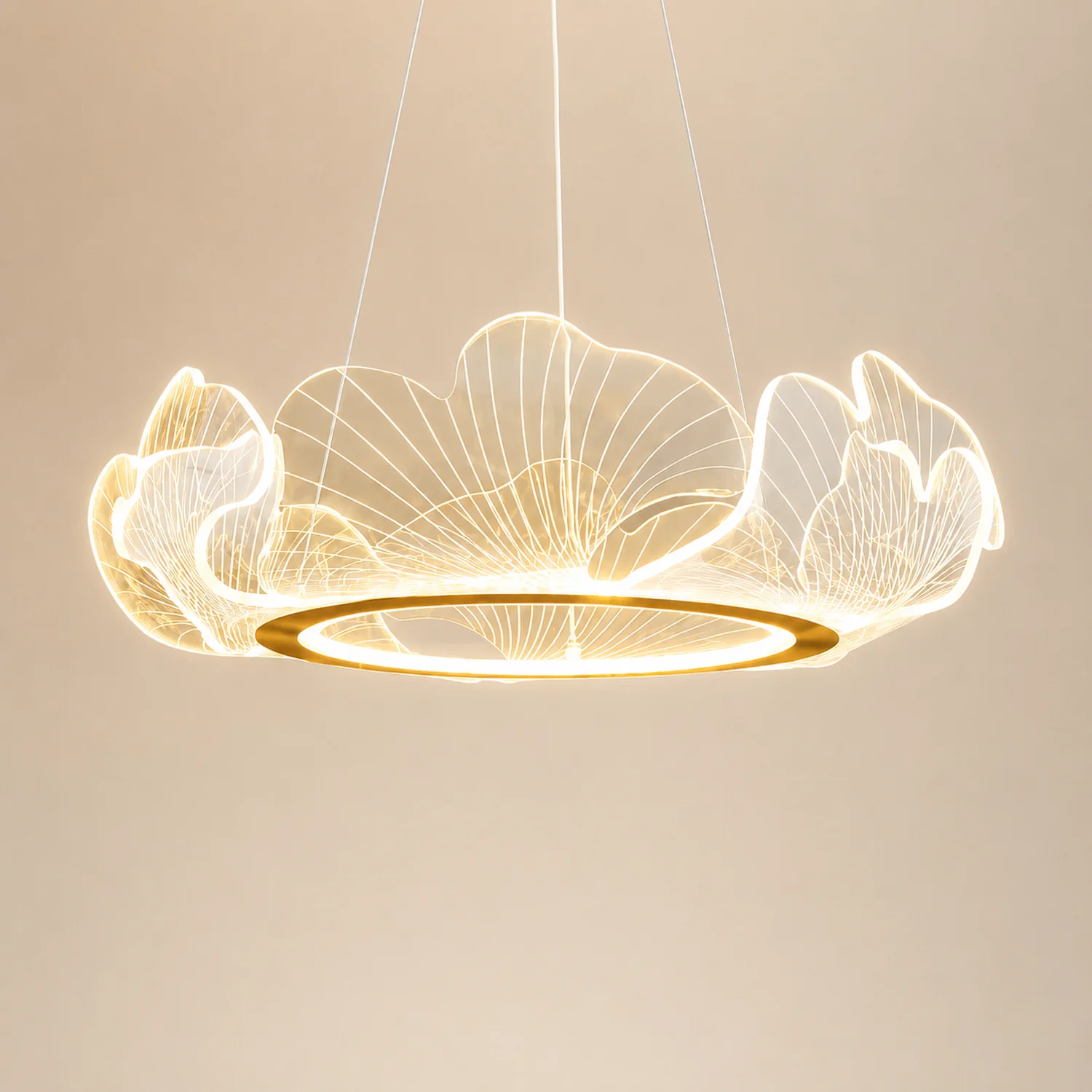Marilyn Modern Blown Pendant Light, Metal/Acrylic, Living Room/Hall - Lumpaz