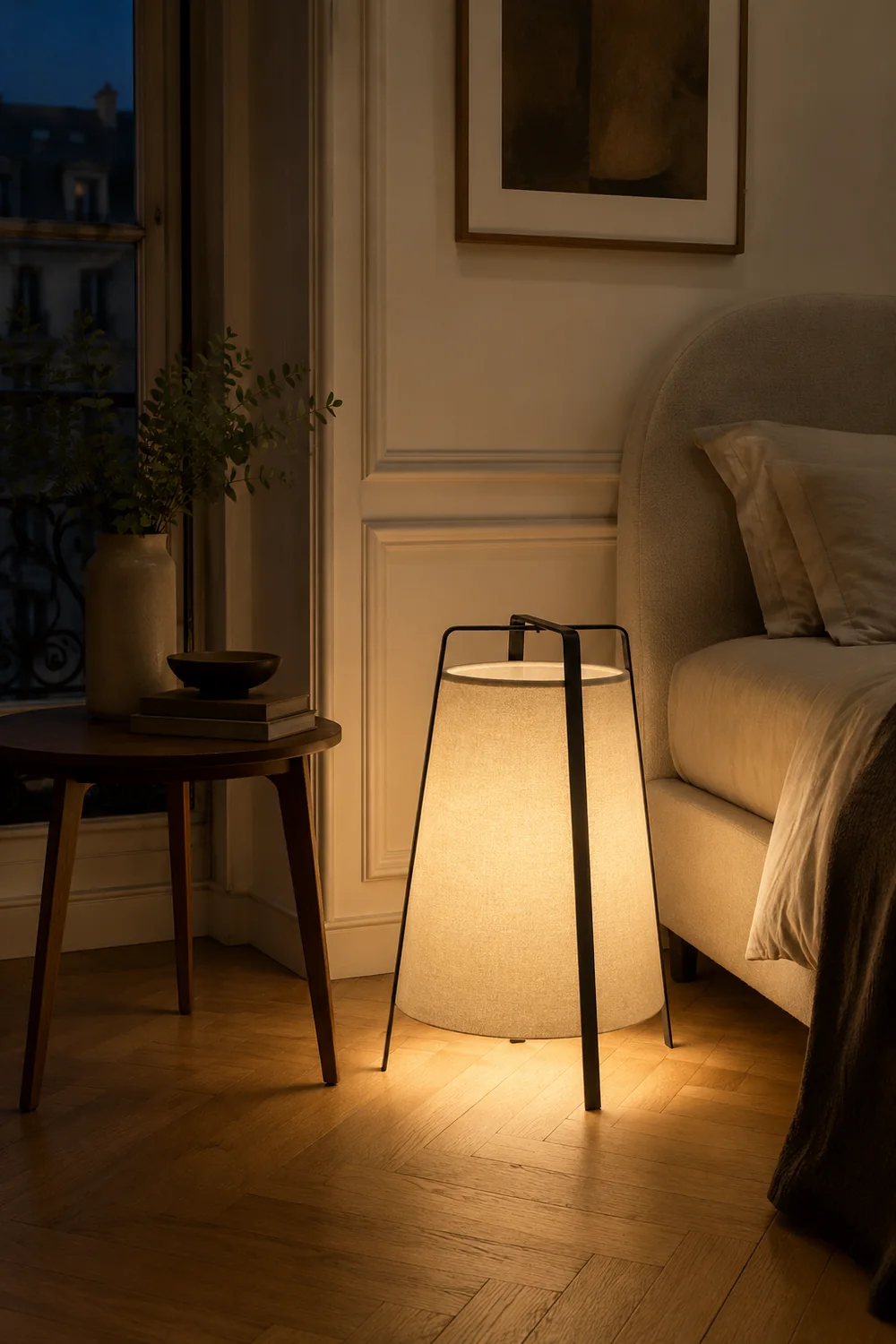 Renée Modern Minimalist Metal/Fabric Floor Lamp Living Room/Bedroom - Lumpaz